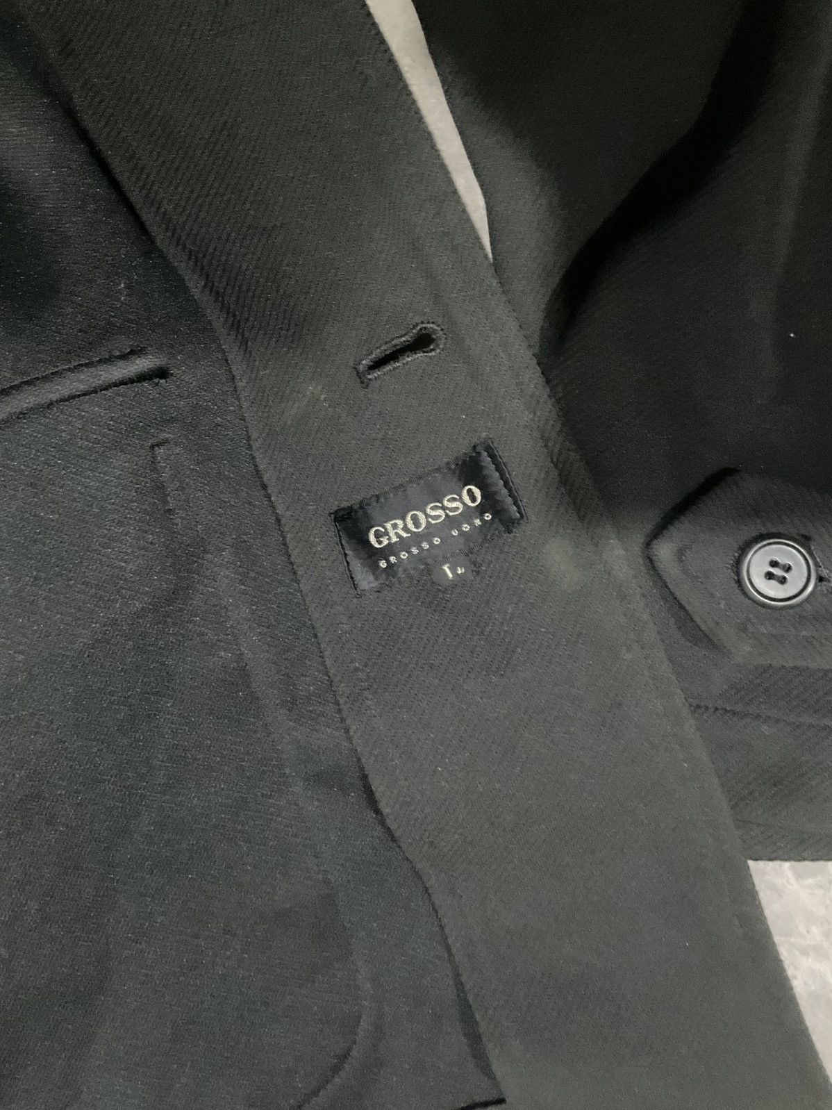 Japanese Brand × Vintage Wool Coat Militry Black Design Size US L / EU 52-54 / 3 - 8 Thumbnail