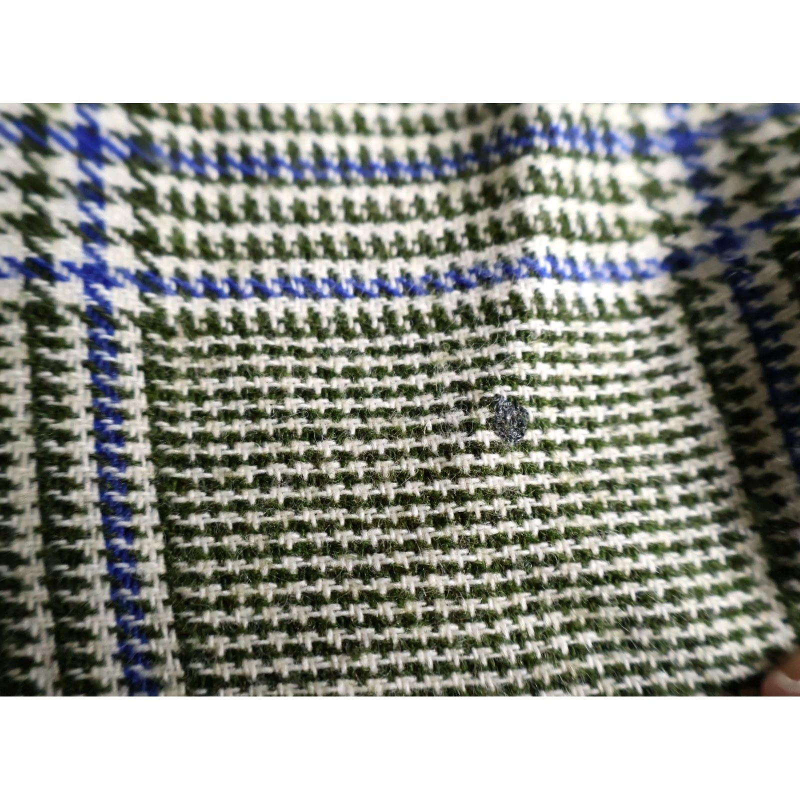 Sears VINTAGE Sears Flannel Shirt Men's Medium Green Blue Houndstooth 80s 70s Wool Blend Size US M / EU 48-50 / 2 - 5 Thumbnail