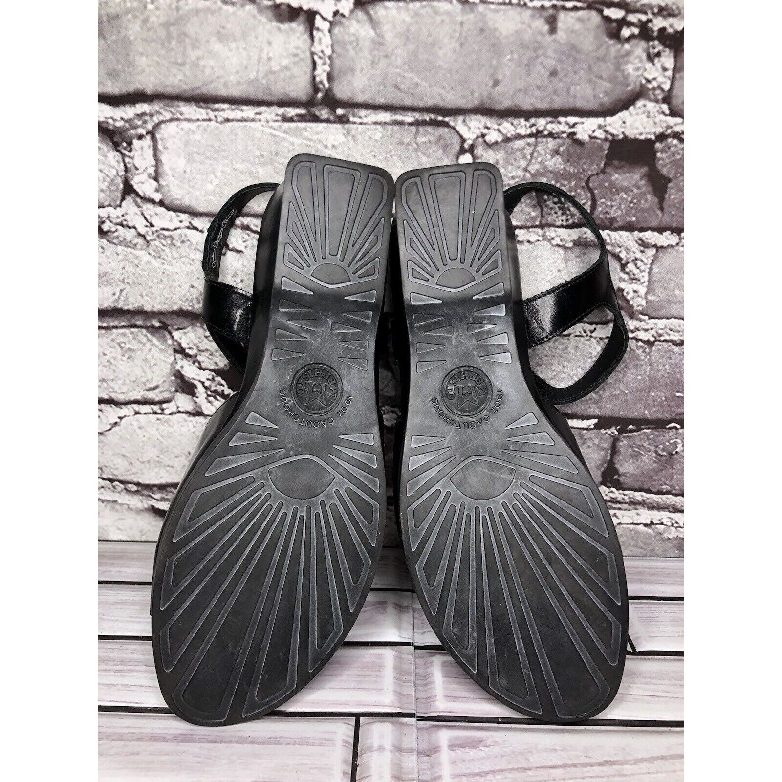 Mephisto Mephisto Black Leather Ankle Strap Causal Wedge Sandals Wome Size US 9.5 / IT 39.5 - 22 Thumbnail
