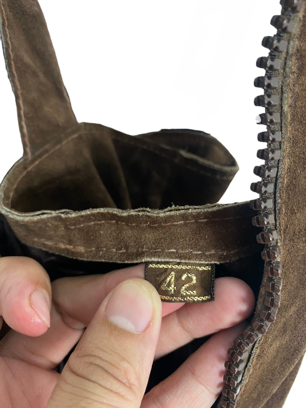 Vintage Rare‼️ Vintage Aicad Italia Suede Lather Riri Zipper Size 24" / US 00 / IT 34 - 8 Thumbnail