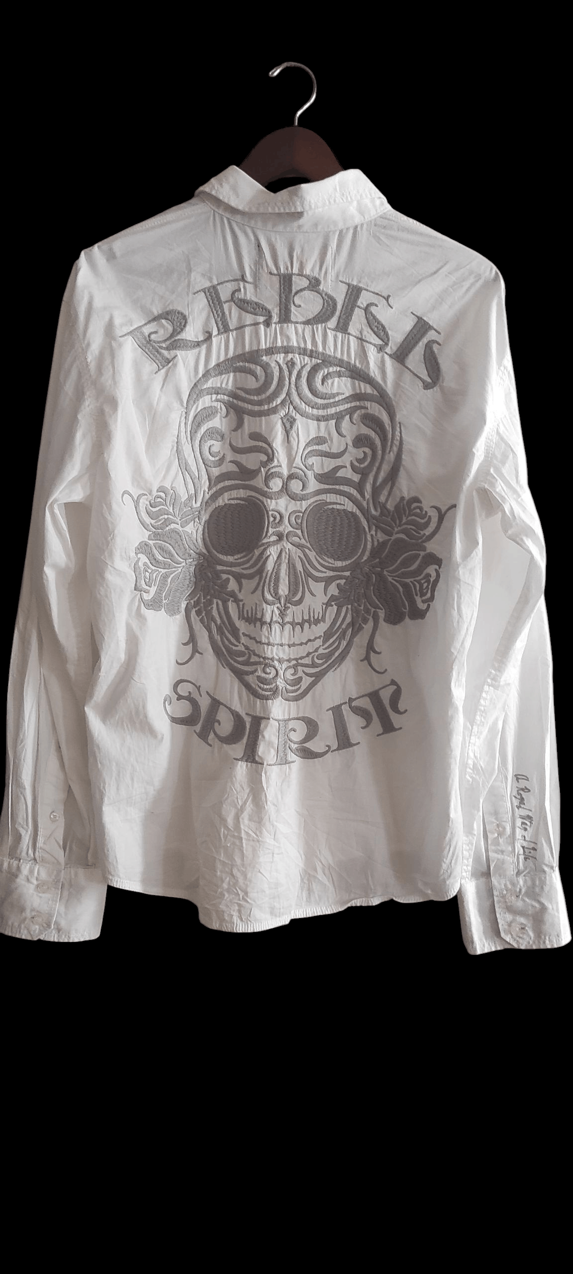Other Rebel Spirit Embroidered Patched Skull Men's Shirt Size L Size US L / EU 52-54 / 3 - 1 Thumbnail