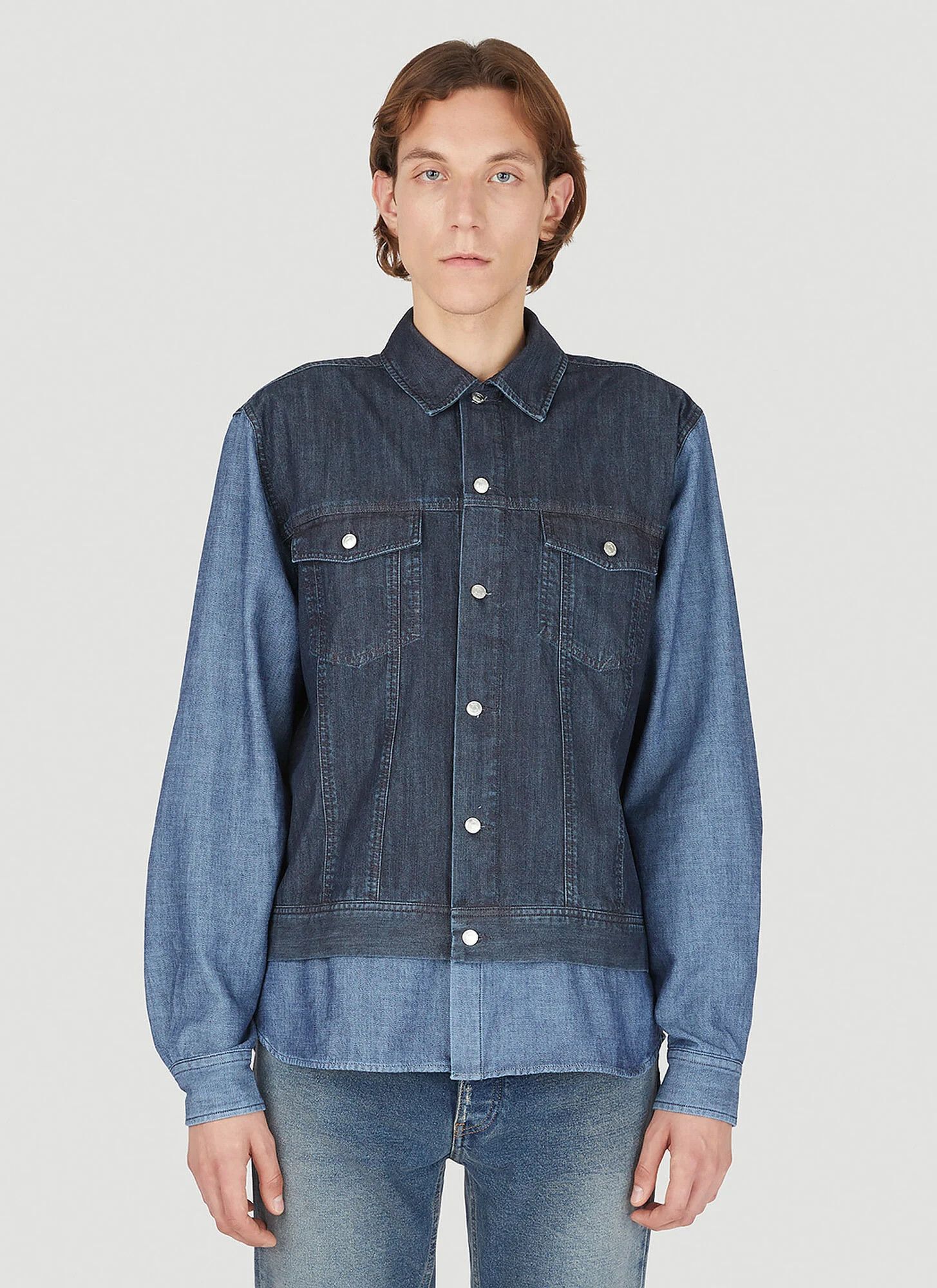 44/Xs - $345 - Hybrid Shirt - Cotton/Linen in Blue, Men's