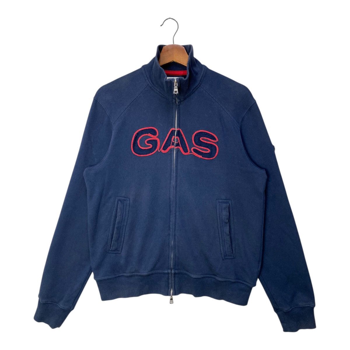 GAS Vintage Gas Sweater Full Zip Big Spellout Size XL Size US XL / EU 56 / 4 - 1 Thumbnail
