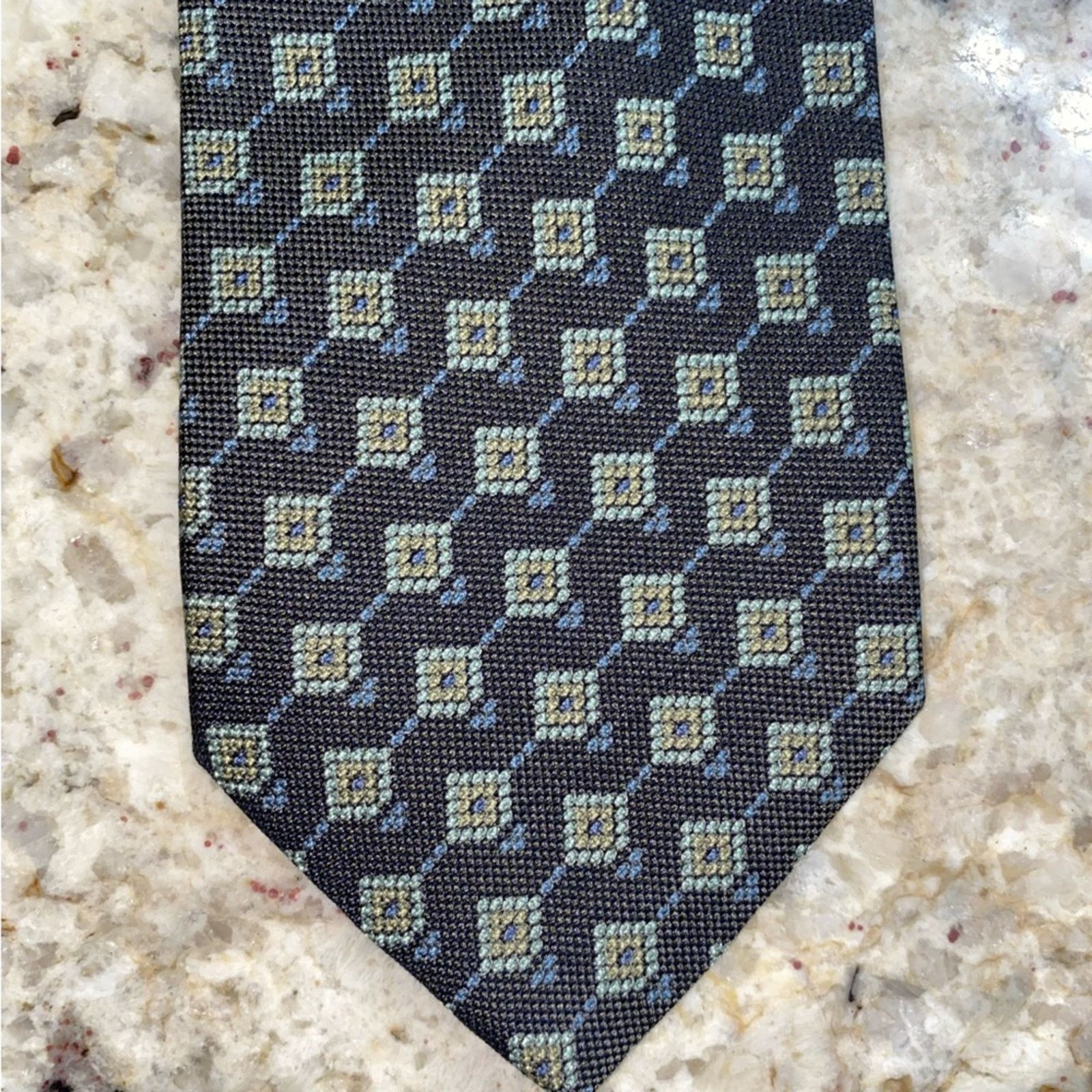 Ermenegildo Zegna ERMENEGILDO ZEGNA $220 Mens Brown Print Silk Necktie Tie Size ONE SIZE - 4 Thumbnail