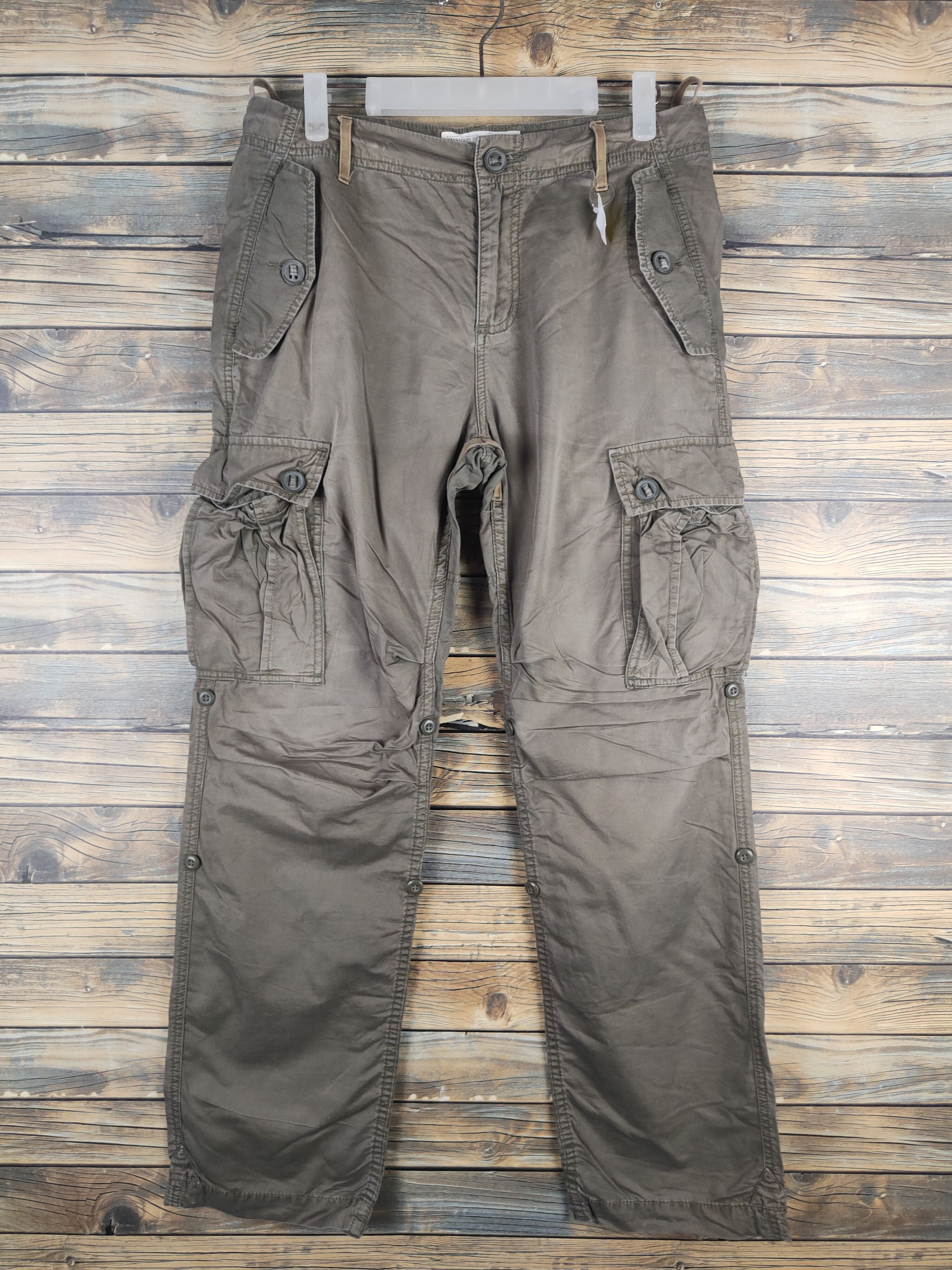 Japanese Brand DL Back Number Olive Multipocket Cargo Pants #46-234T Size US 32 / EU 48 - 1 Thumbnail