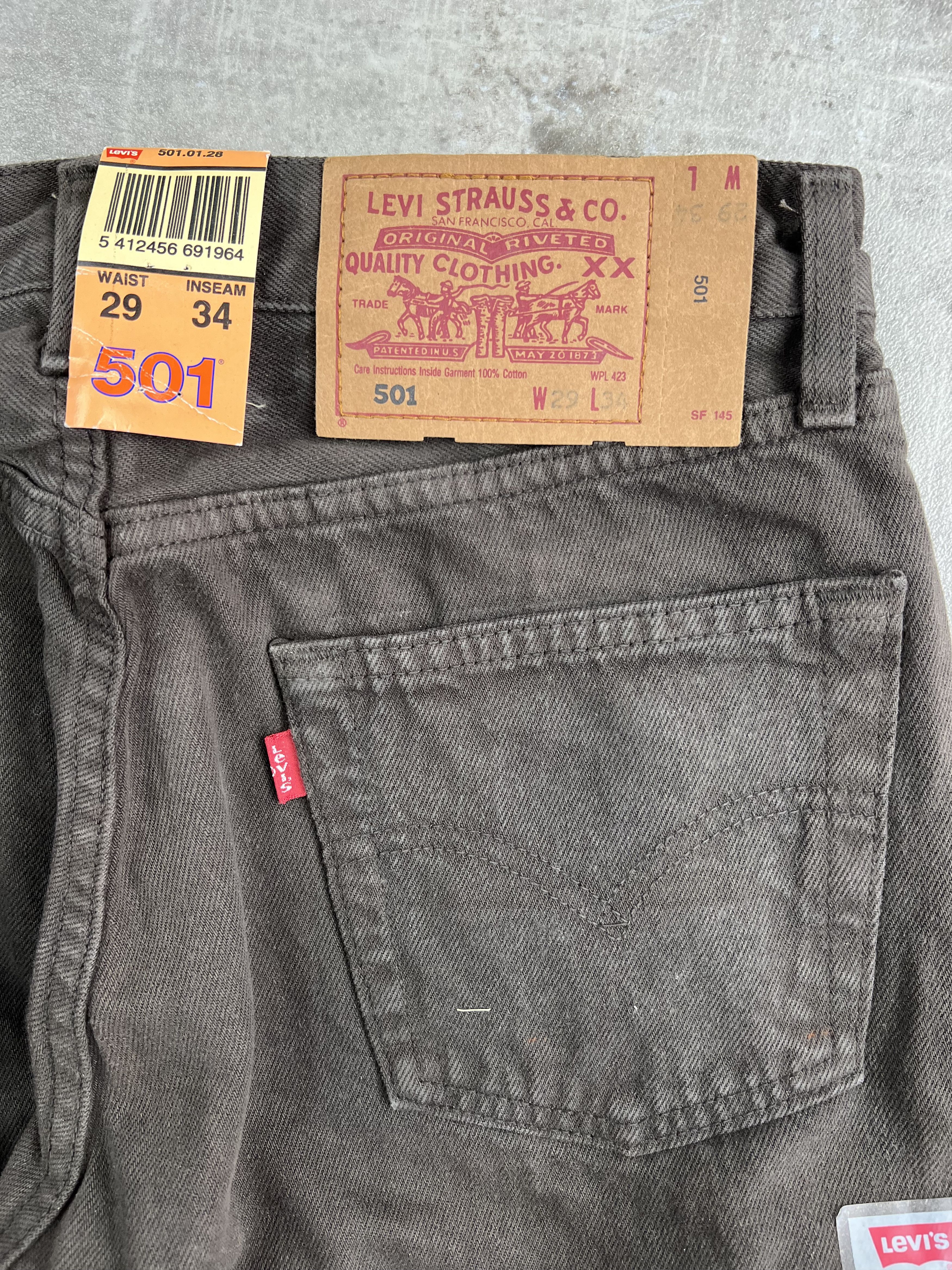 Levi's × Levi's Vintage Clothing LEVIS 501 JEANS BROWN DENIM MADE IN USA Size US 29 - 8 Thumbnail