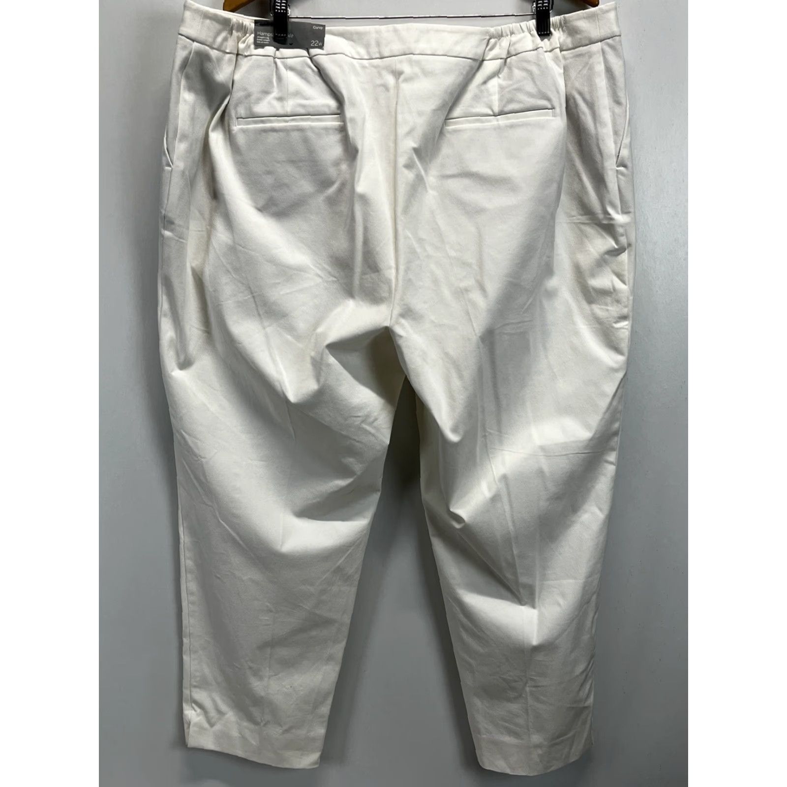 Talbots VINTAGE Talbots Women Pants Plus 22W White Ankle Straight Cotton Blend Size 40" / US 18 - 3 Thumbnail