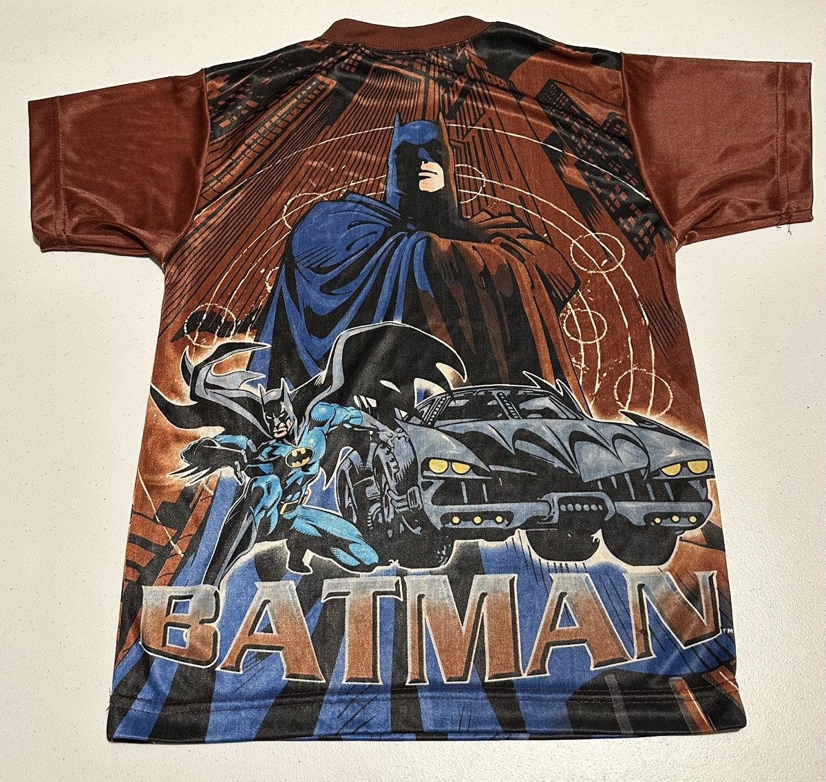 Warner Bros Vintage y2k Warner bros Batman AOP Youth T-shirt Size US S / EU 44-46 / 1 - 5 Thumbnail