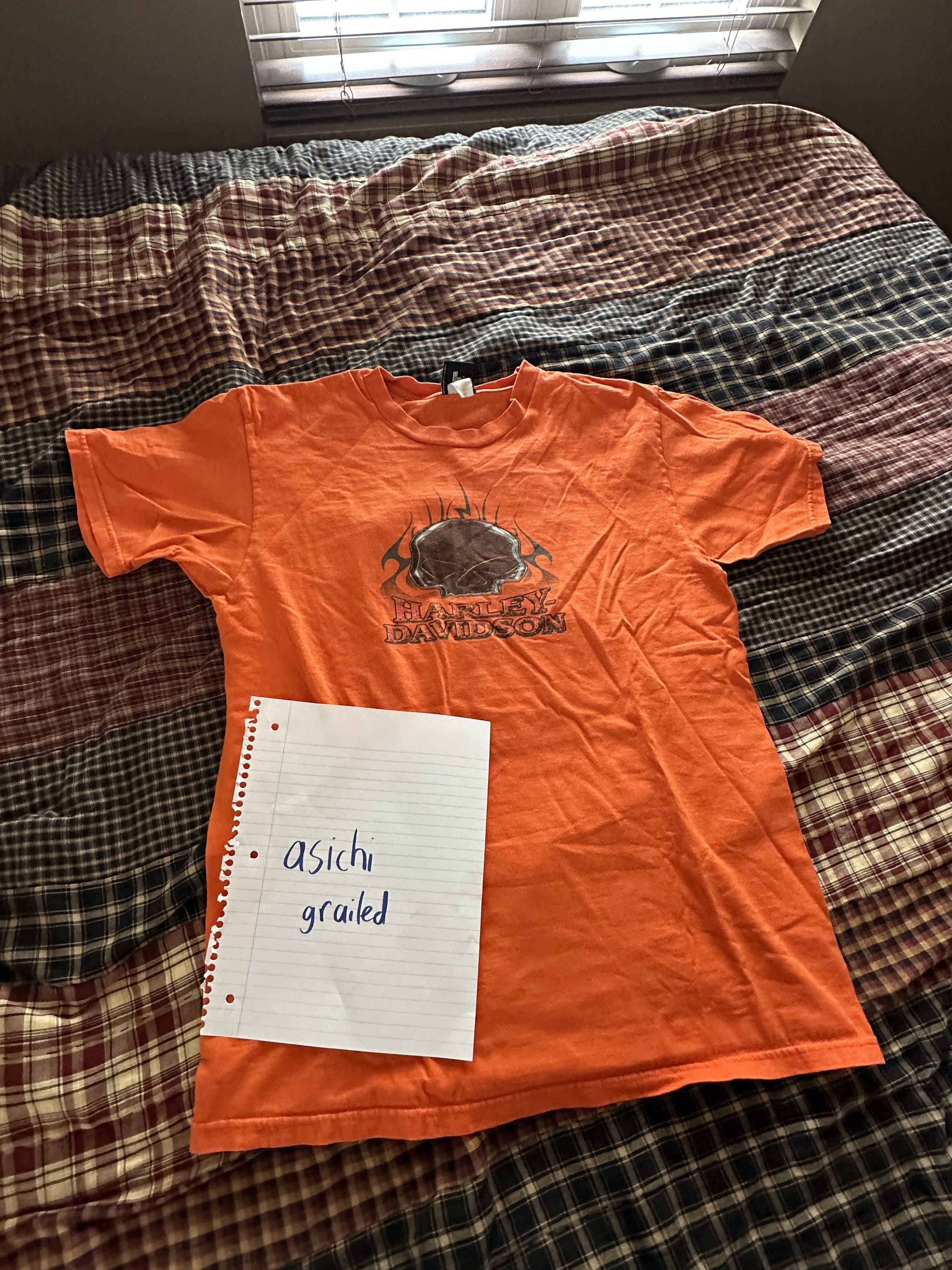 Harley Davidson Harley Davidson Orange Skull Tee Size US M / EU 48-50 / 2 - 1 Thumbnail