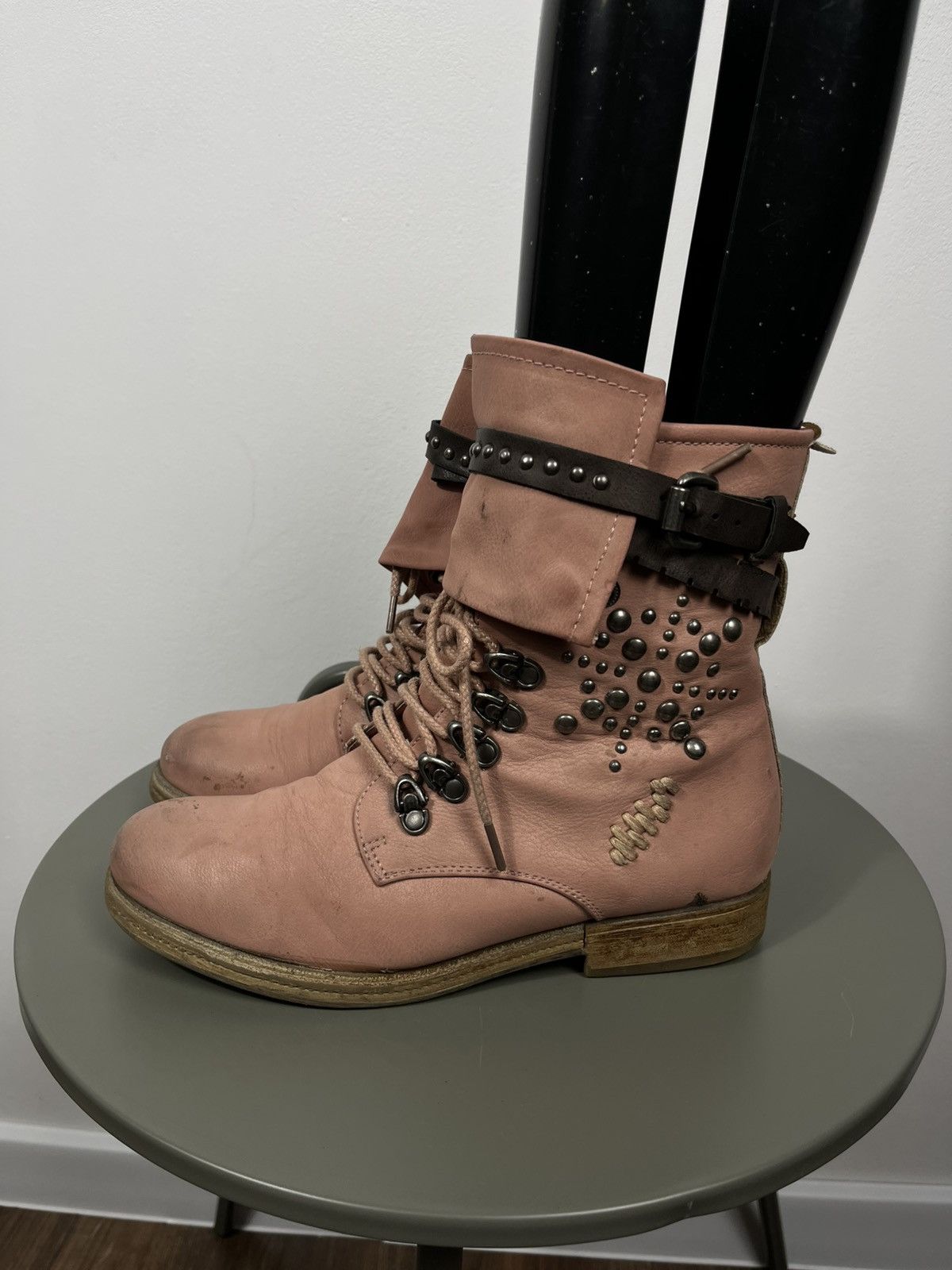 Other Pink Stud Buckle Ankle Boots Womens EU 39 Size US 8 / IT 38 - 4 Thumbnail