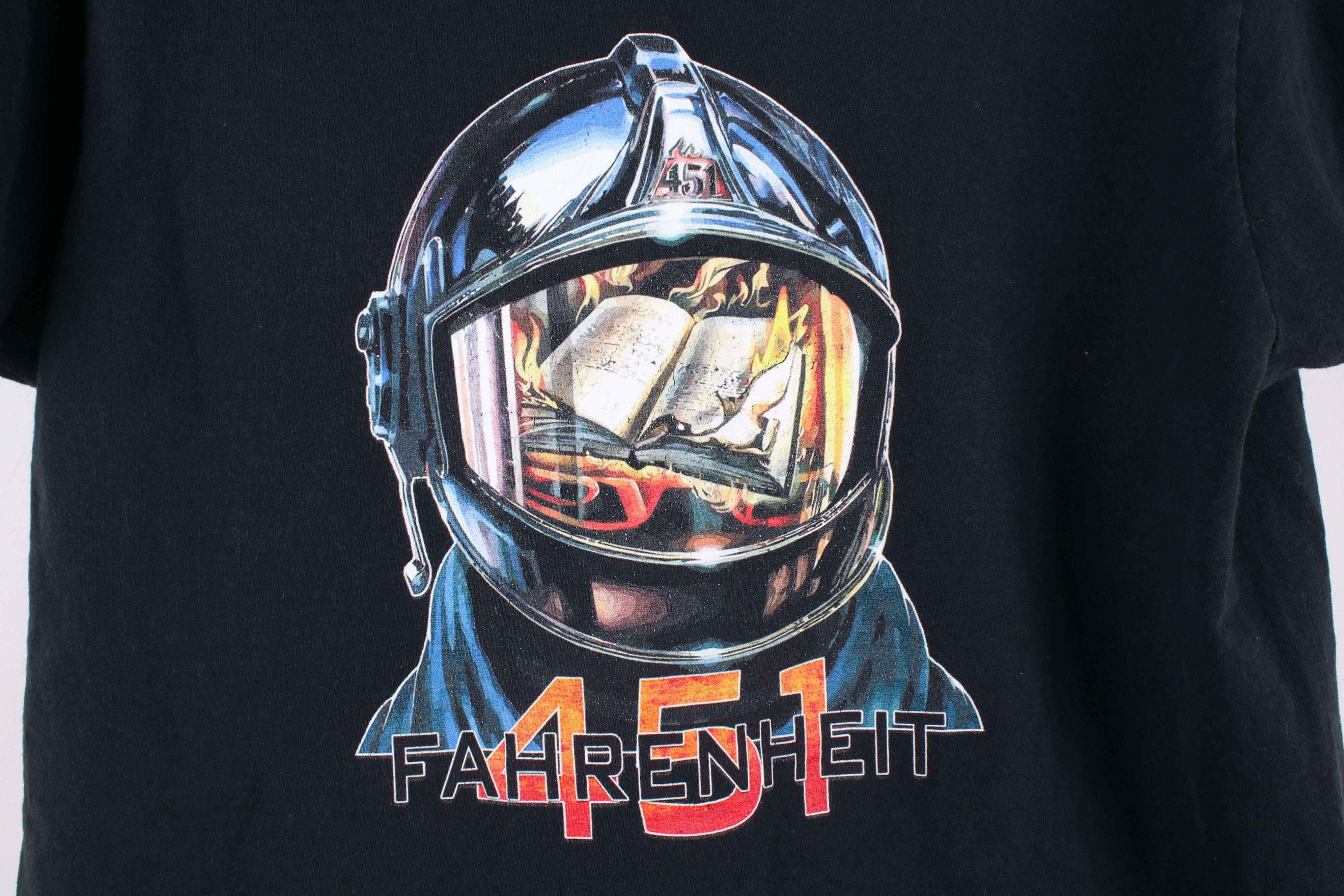 Vintage Vintage Y2K Spell Out Ray Bradbury Fahrenheit 451 T-Shirt Size M / US 6-8 / IT 42-44 - 4 Thumbnail
