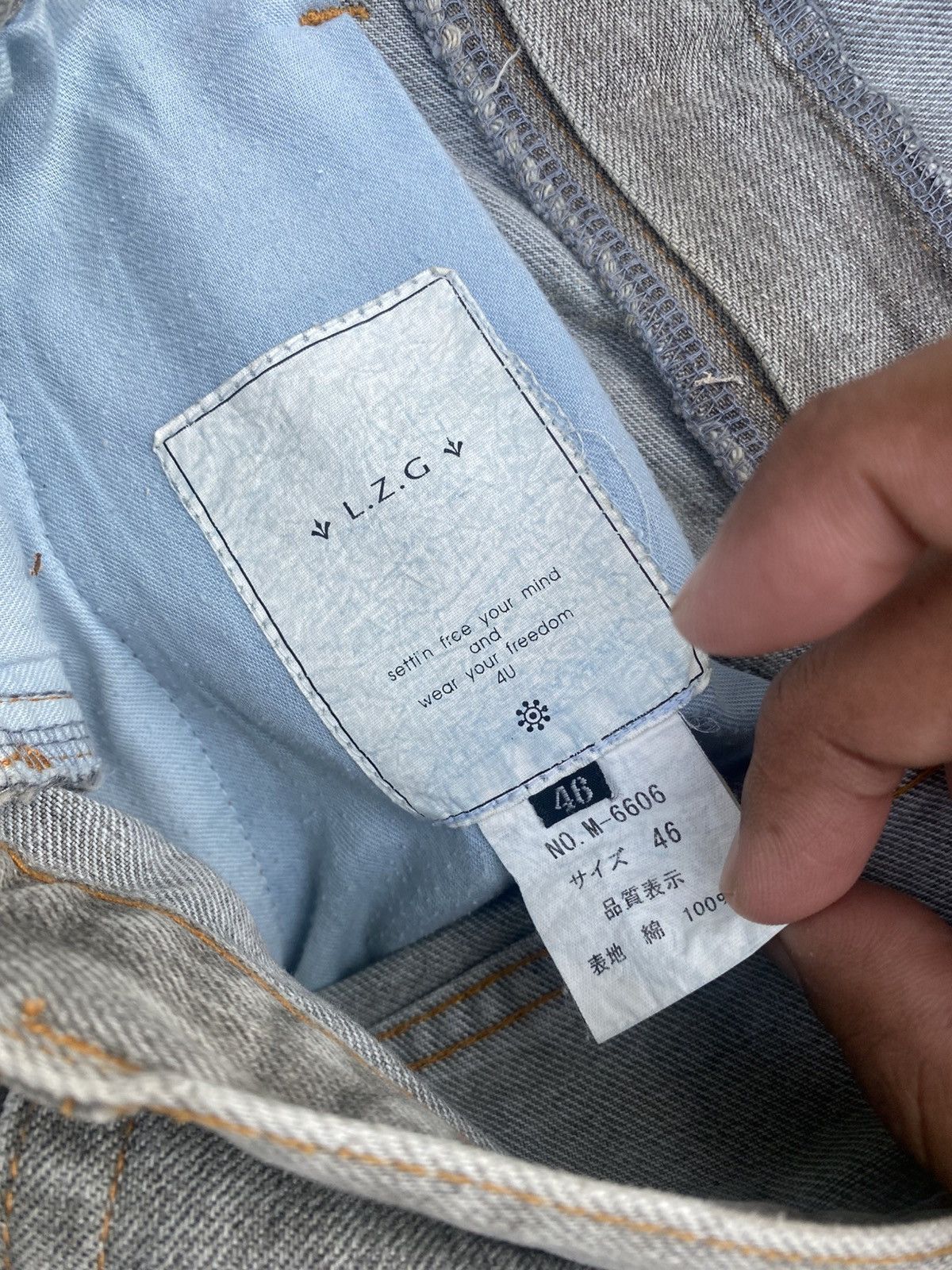 Japanese Brand Vintage L.Z.G Streetwear Grey Denim with Dual Zip Pockets Size US 32 / EU 48 - 10 Thumbnail