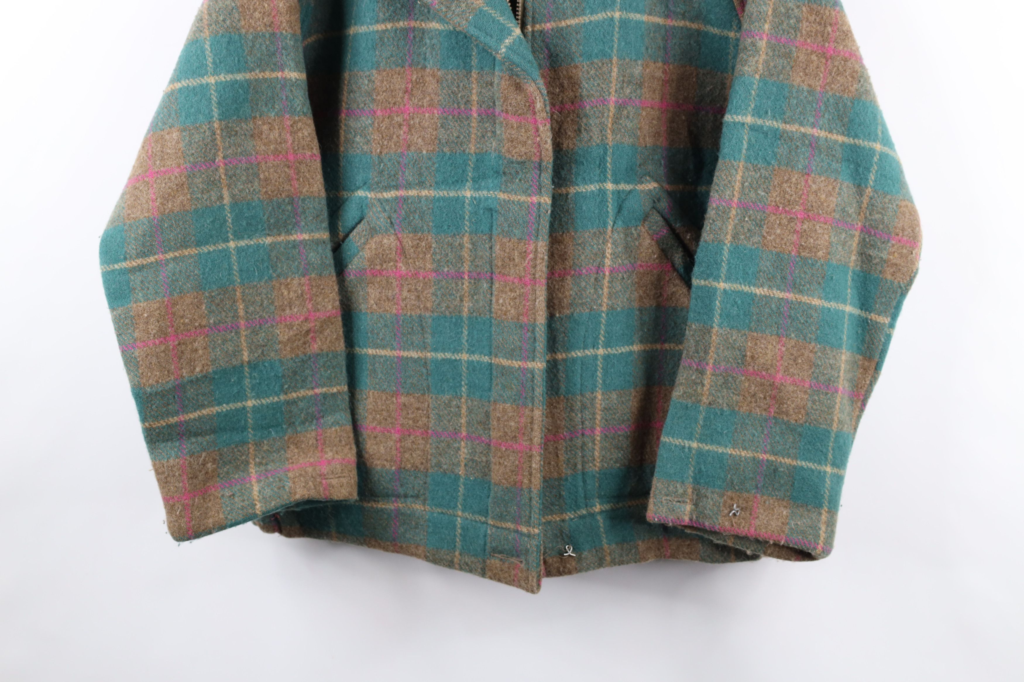 Vintage 90s Woolrich Wool Rainbow Plaid Jacket USA
