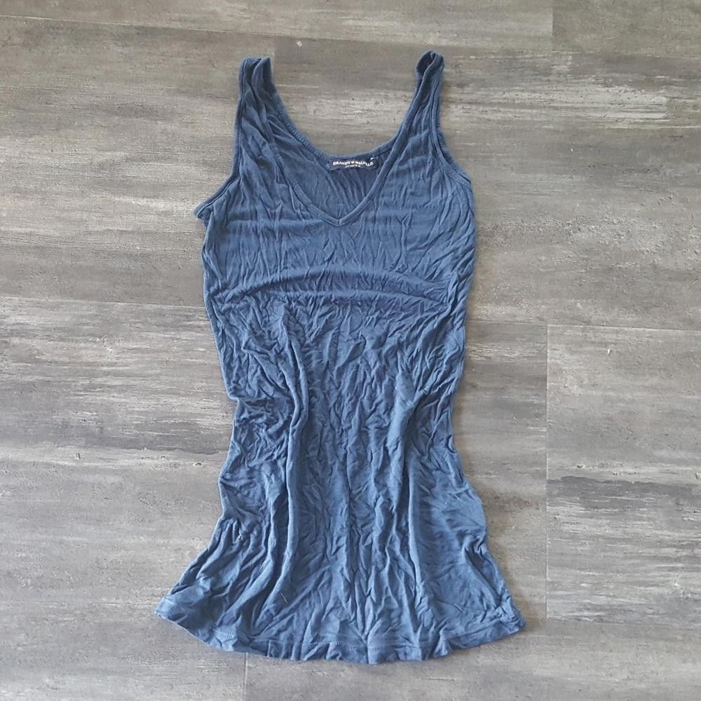 Designer Blue Classic Long Melville Vneck Tank Size ONE SIZE - 1 Thumbnail