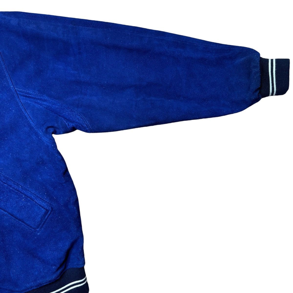 NFL × Vintage Vintage 1990s NFL Denver Broncos Blue Suede Zip Up Jacket Size US XL / EU 56 / 4 - 6 Thumbnail