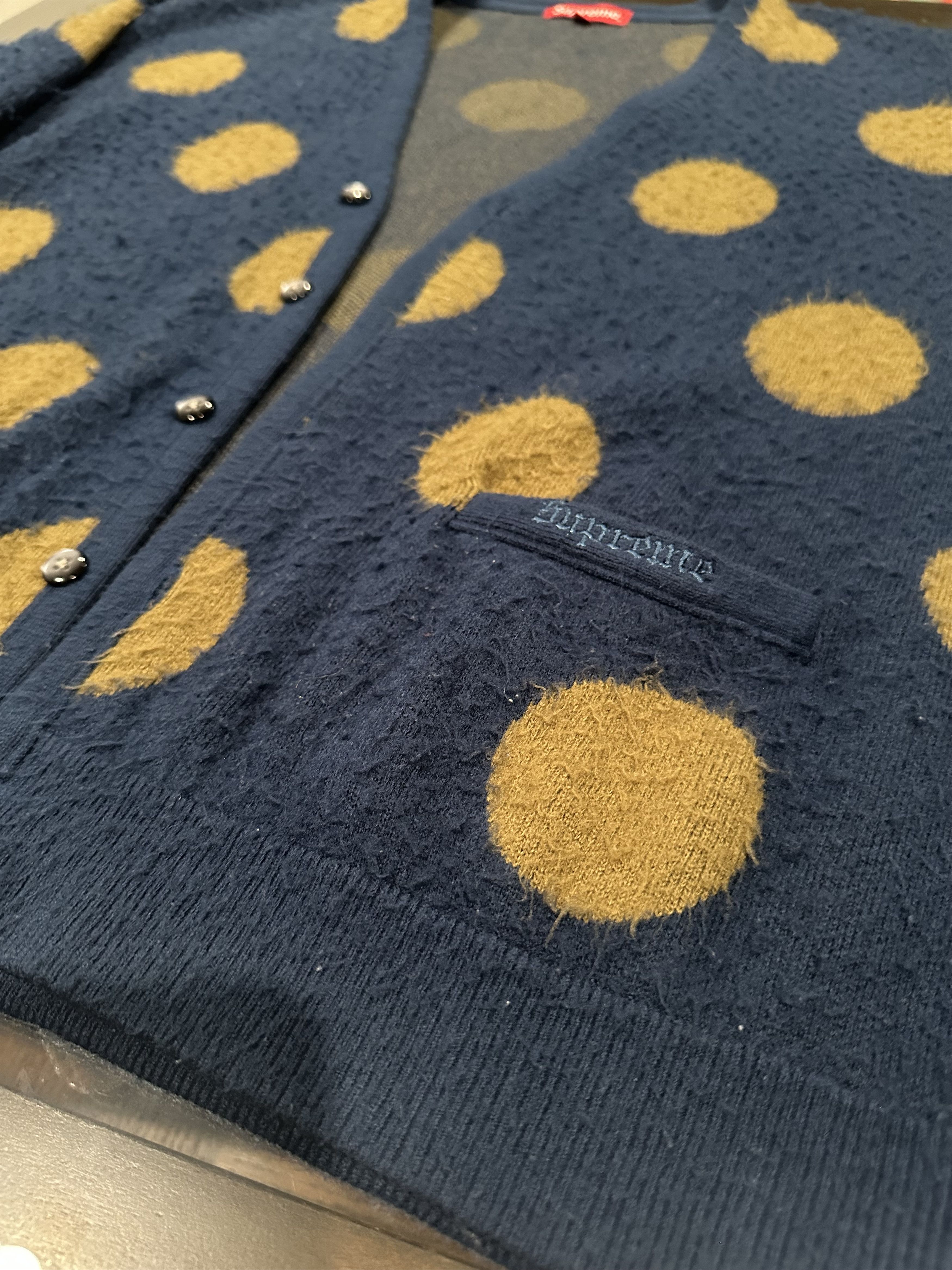Supreme SS20 Brushed Polka Dot Cardigan DS | Grailed