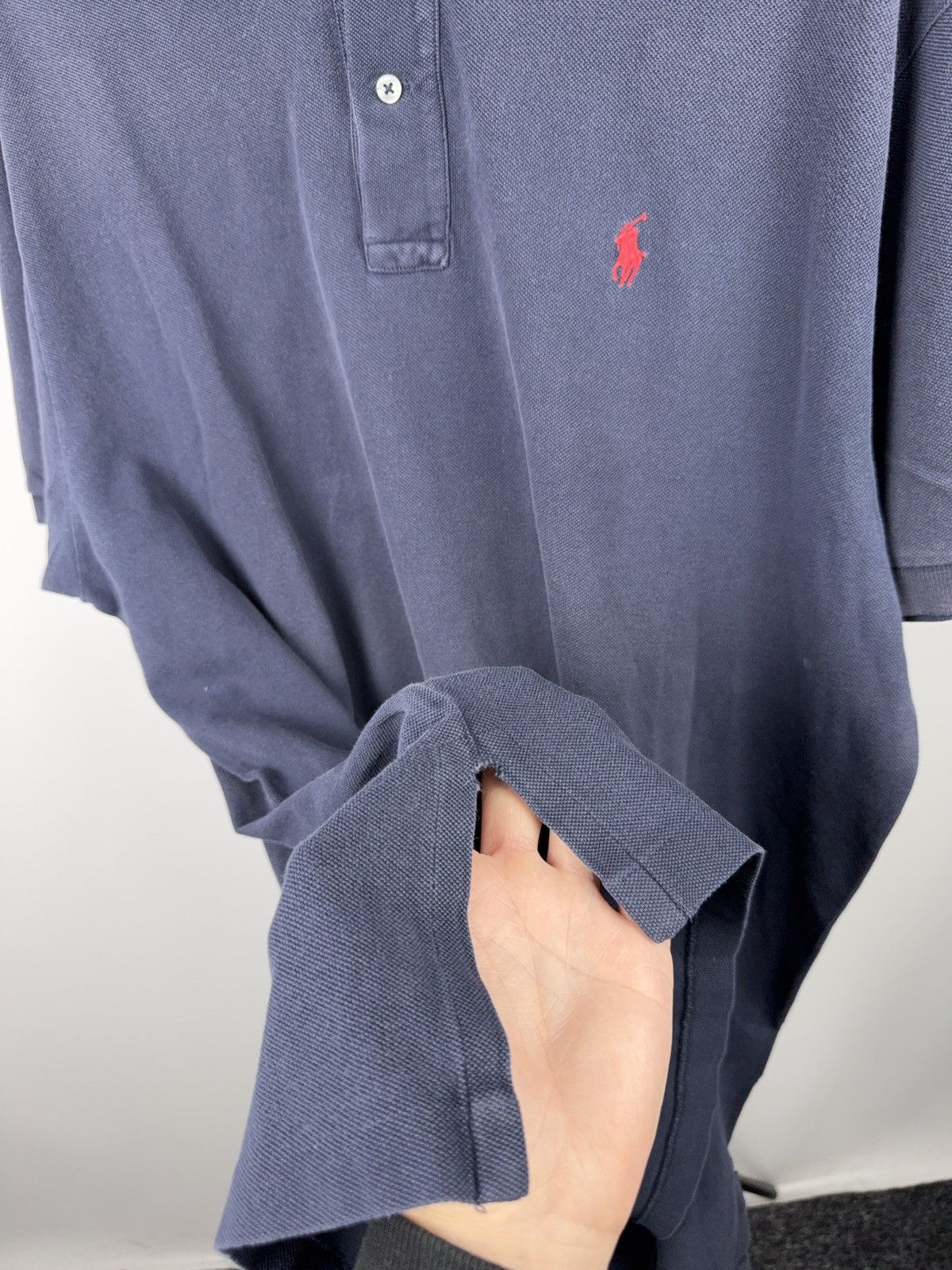 Polo Ralph Lauren Vintage 90s Polo Ralph Lauren #9 Big Pony Faded Polo Shirt Size US L / EU 52-54 / 3 - 10 Thumbnail