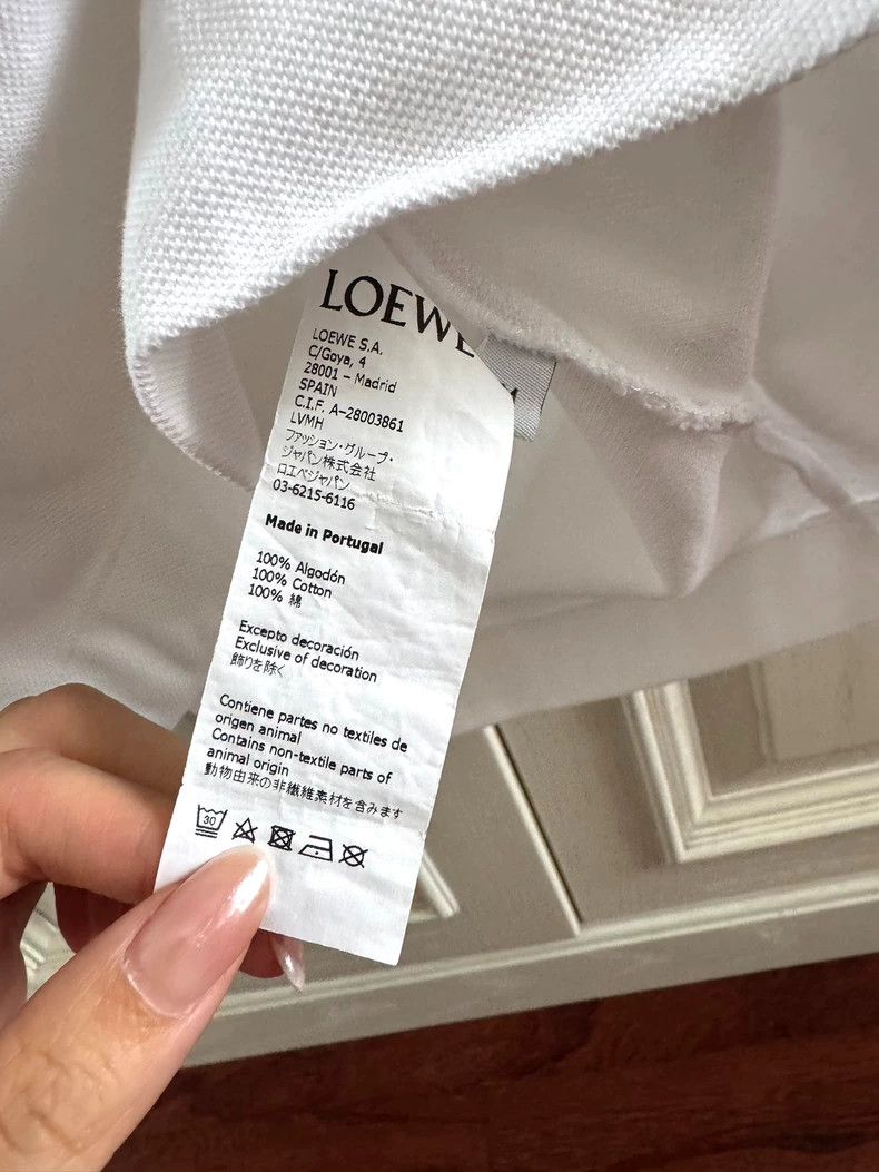 Loewe LOEWE Pure white men's polo shirt T-shirt Size US M / EU 48-50 / 2 - 6 Thumbnail