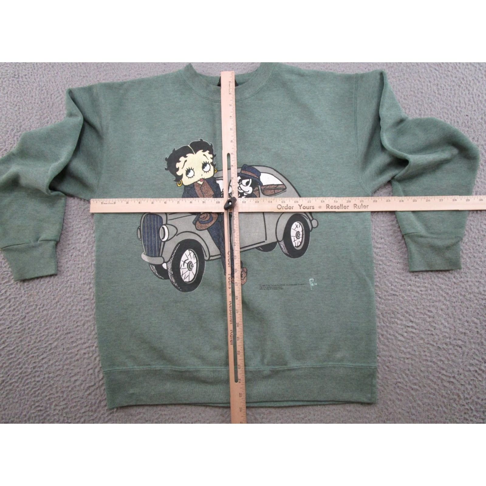 Vintage VINTAGE 1995 Betty Boop Bimbo The Dog Car Crewneck Sweatshirt 90s Green Nike? Size US M / EU 48-50 / 2 - 6 Thumbnail
