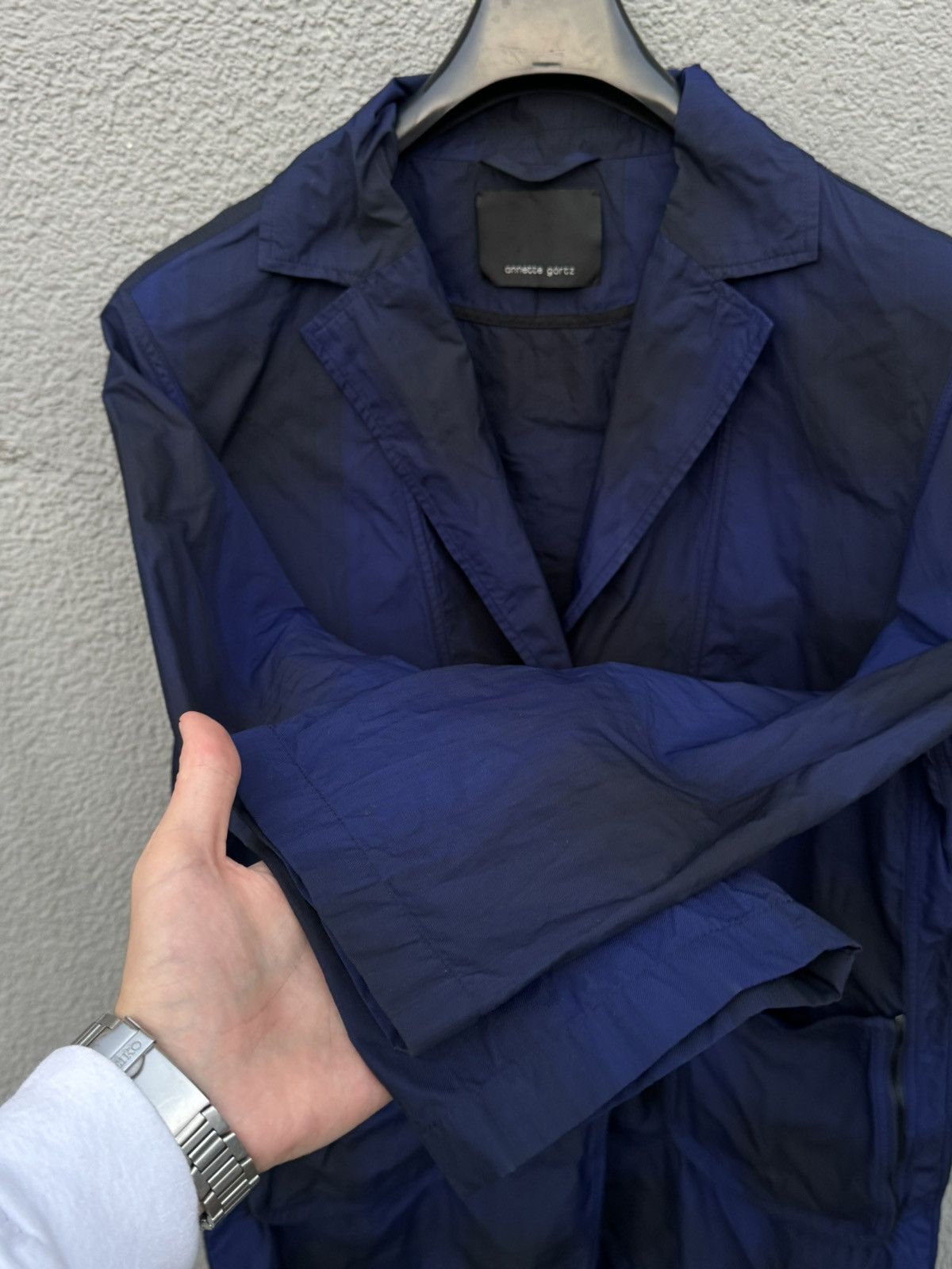 Annette Gortz × Japanese Brand ANNETTE GÖRTZ MARIT COAT Navy/Black Chek Size M/S Size S / US 4 / IT 40 - 11 Thumbnail