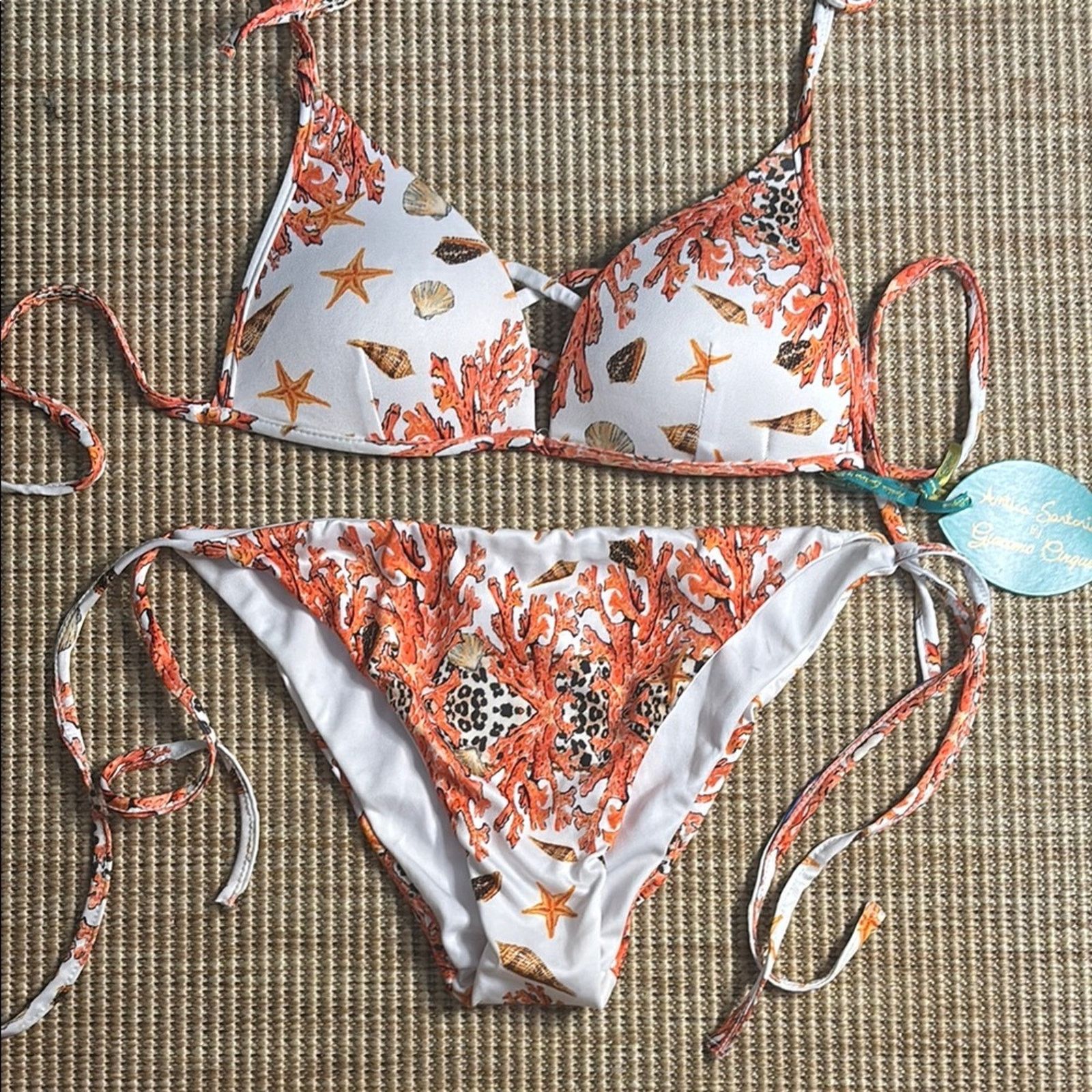 Other NWT Antica Sartoria Positano Coral Print Bikini Set Size S Size ONE SIZE - 1 Thumbnail