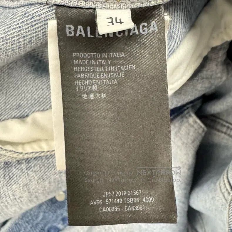 Balenciaga Balenciaga Back Diamond Letter Logo Denim Jacket Size XXS / US 00 / IT 34 - 6 Thumbnail