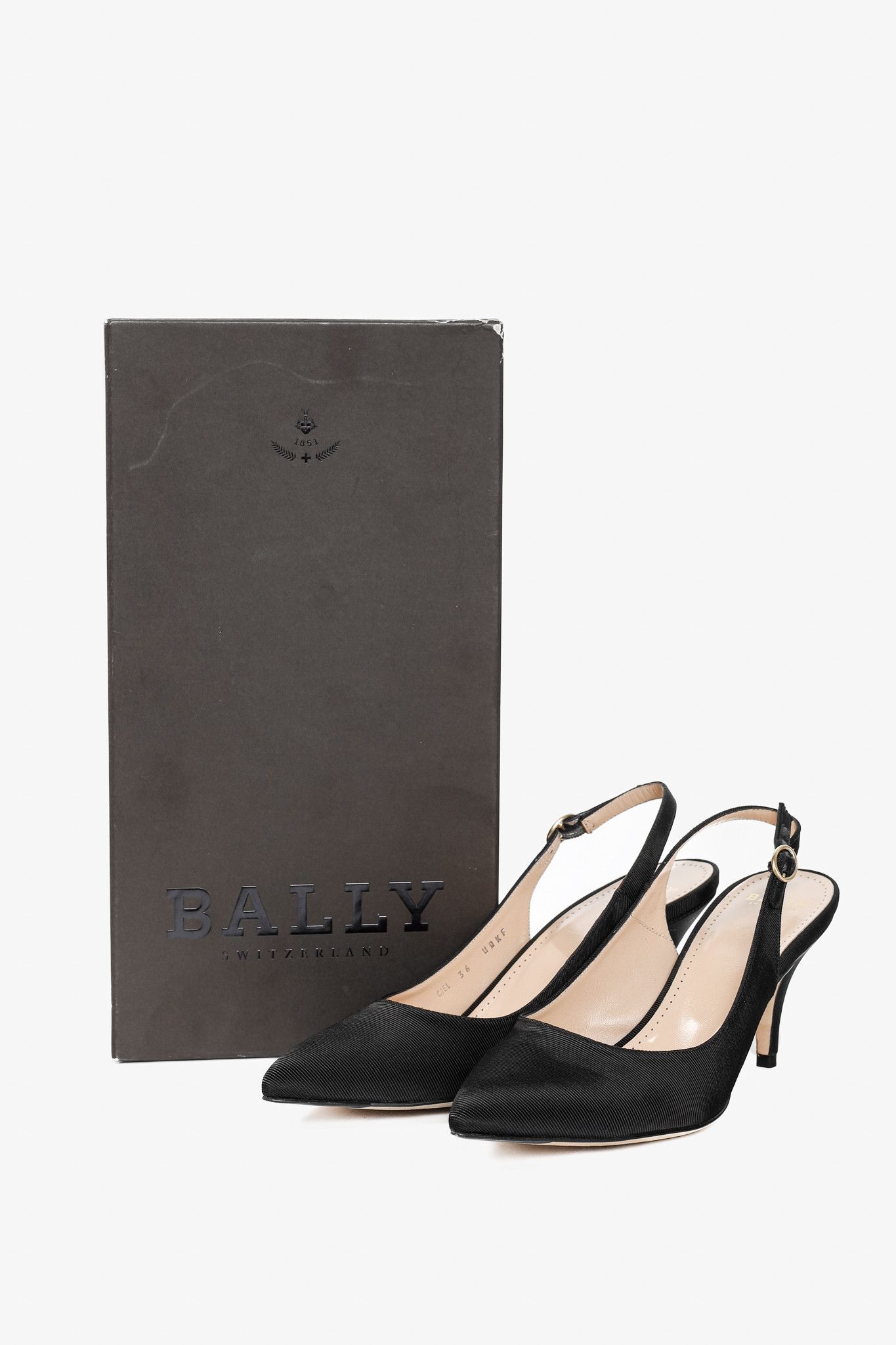 Bally Bally Ciel Black Fabric Slingback Pointed-Toe Heels Size US 5.5 / IT 35.5 - 12 Thumbnail