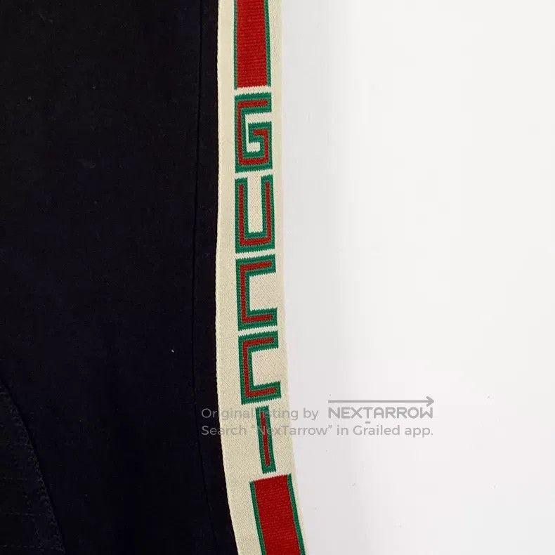 Gucci Gucci Black side stripe logo letter cotton casual trousers Size US 32 / EU 48 - 4 Thumbnail