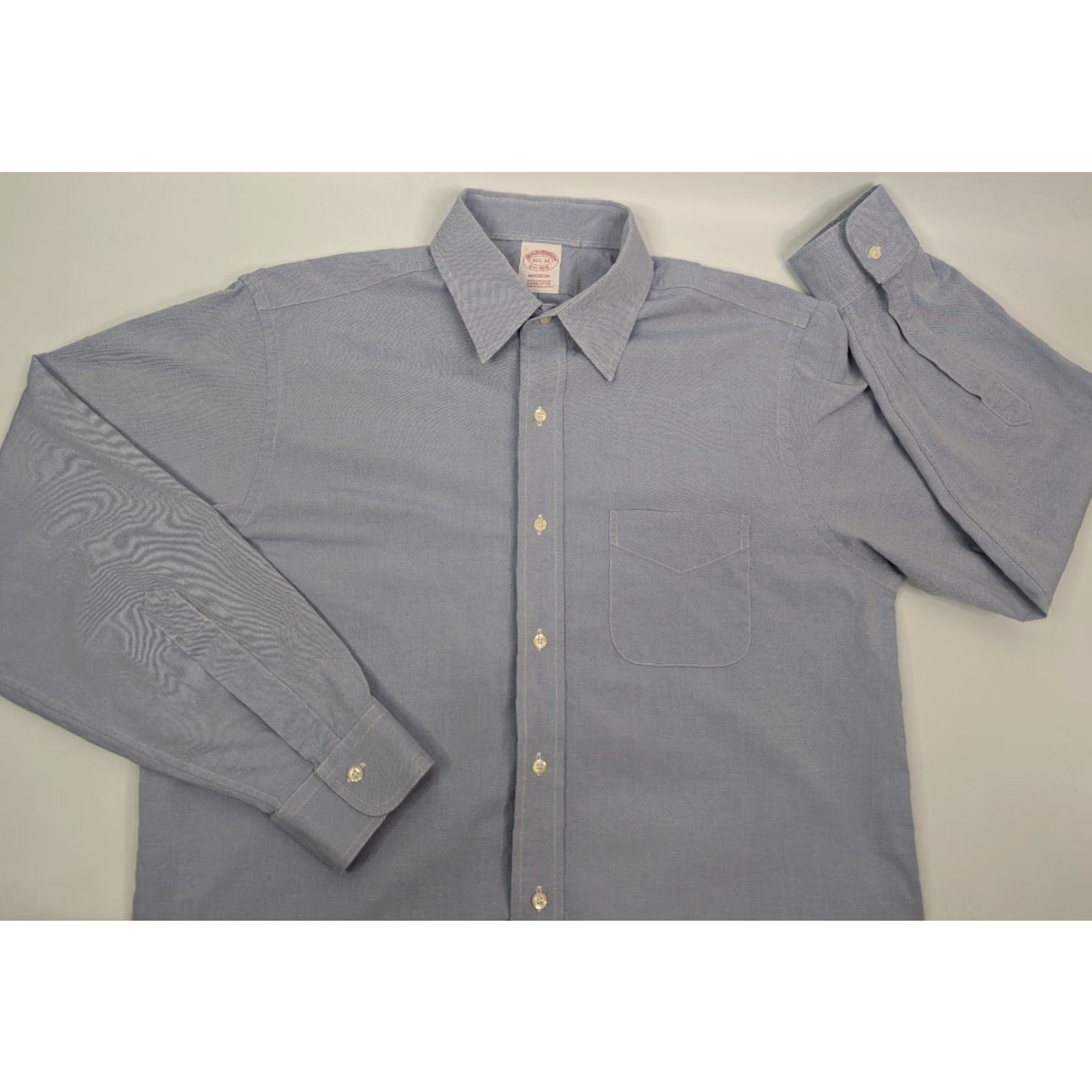 Brooks Brothers Brooks Brothers Madison Non Iron Blue Button L/S Shirt 15.5-33 Supima Cotton Dress Shirt Men Regular Long Sleeve Collared Size US L / EU 52-54 / 3 - 2 Thumbnail