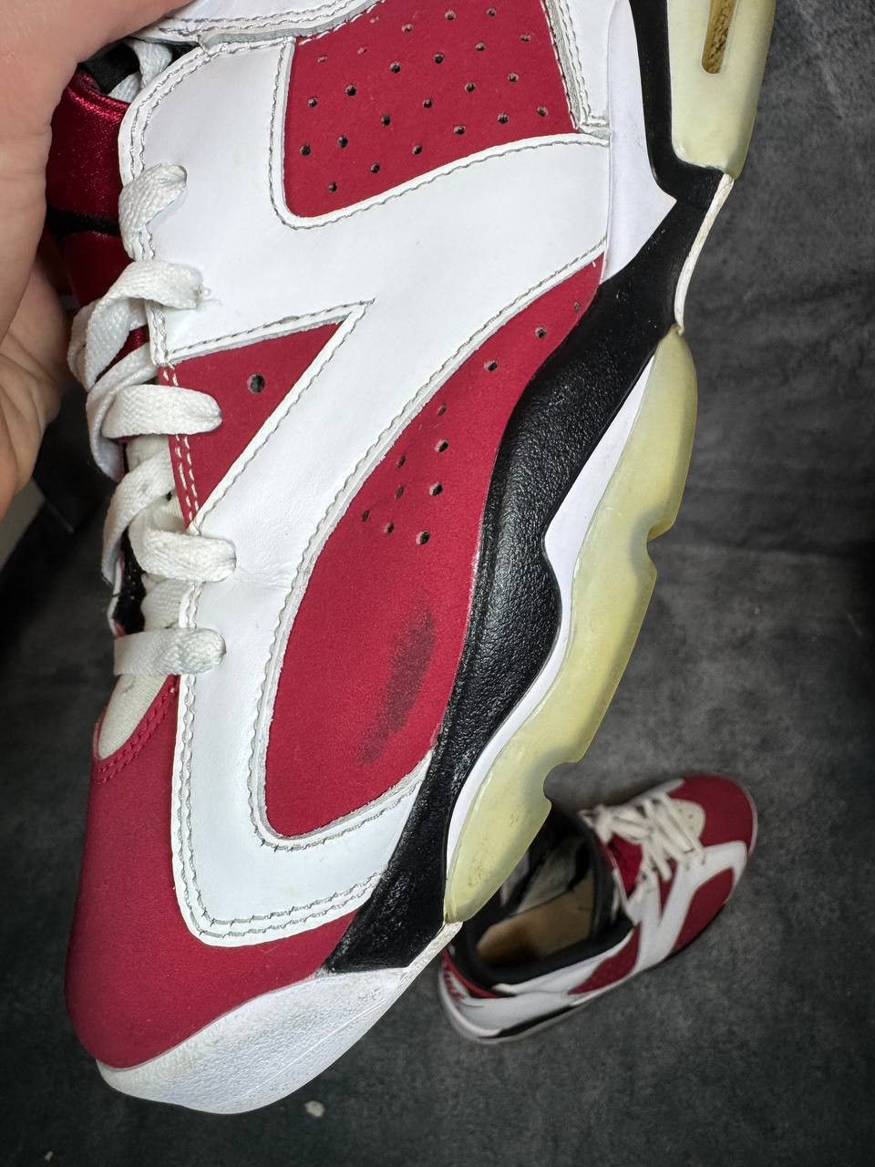 Jordan Brand Size 9.5 | Jordan 6 Carmine No Box | Pre-Owned Size US 9.5 / EU 42-43 - 9 Thumbnail
