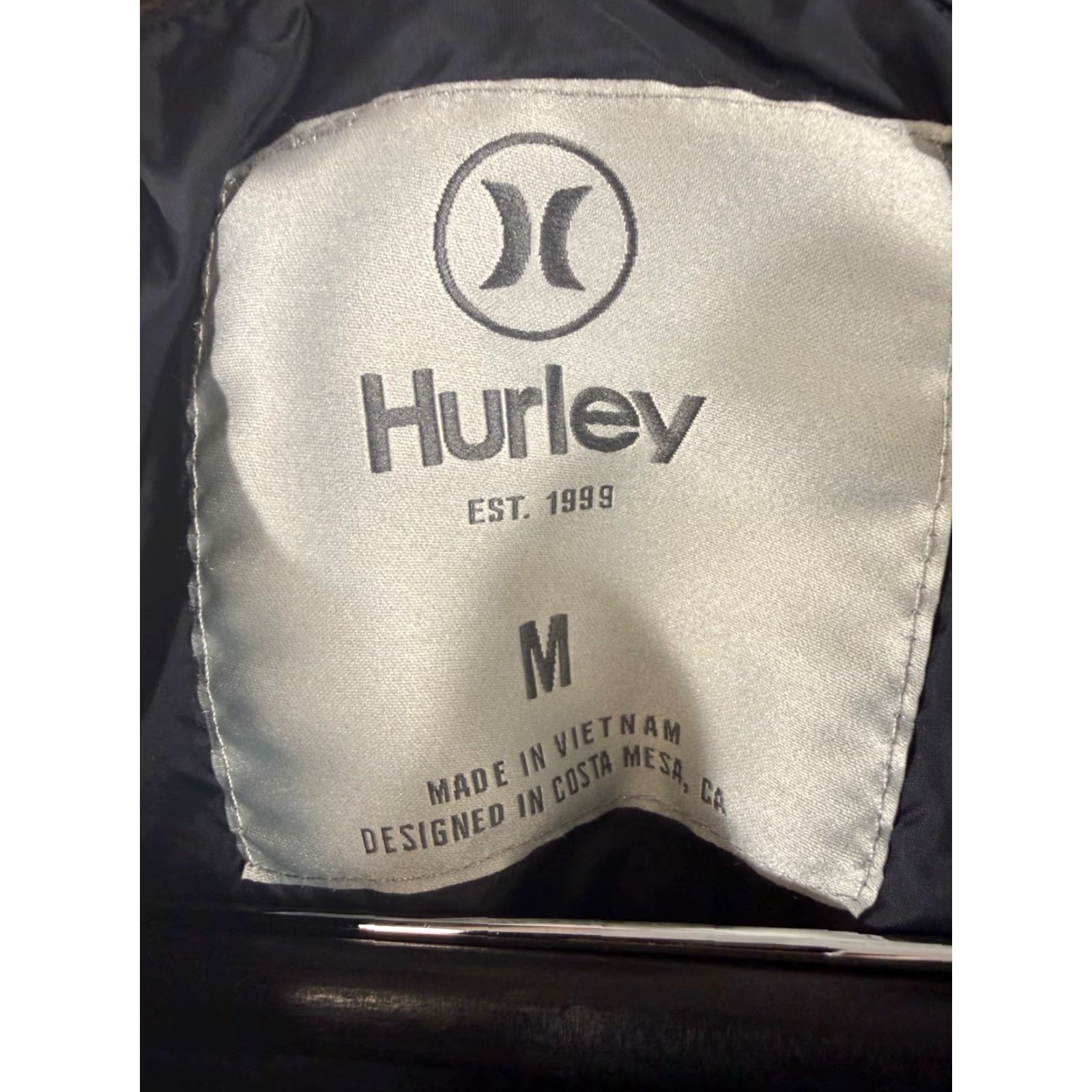 Hurley Hurley Puffer Hooded Jacket Mens M Black Softshell Lined Full Zip Stretch Logo Weathergear Jacket Size US M / EU 48-50 / 2 - 6 Thumbnail