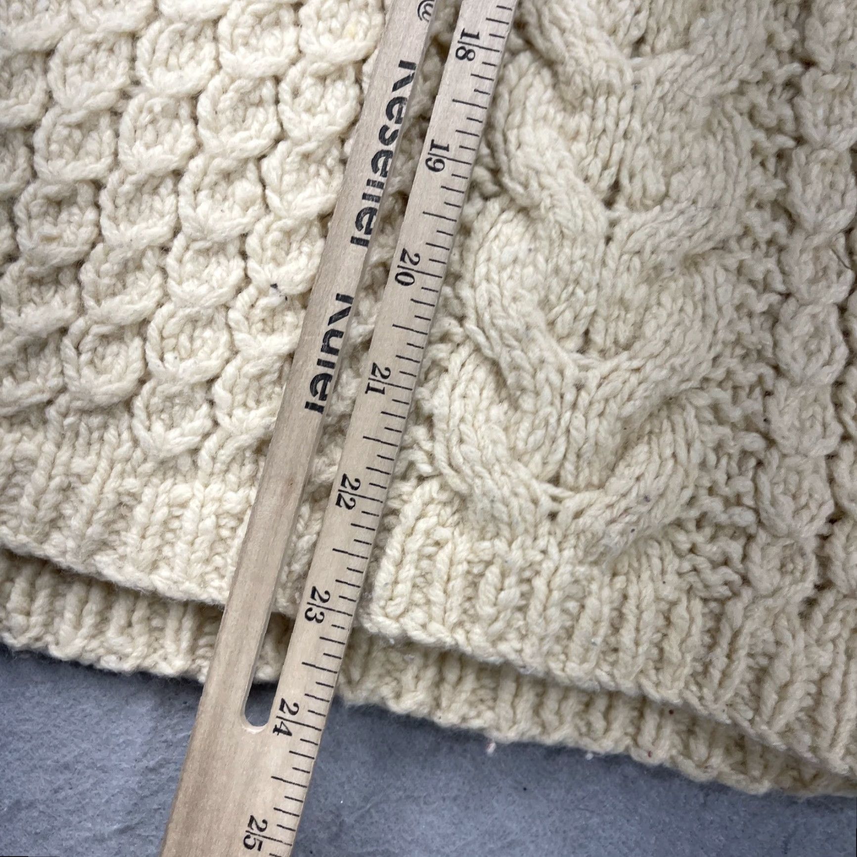 Vintage VINTAGE Limited America Fisherman Sweater Womens M Cardigan 90s Wool Ivory Zip Knitted Knit M Womens 90s Size M / US 6-8 / IT 42-44 - 8 Thumbnail