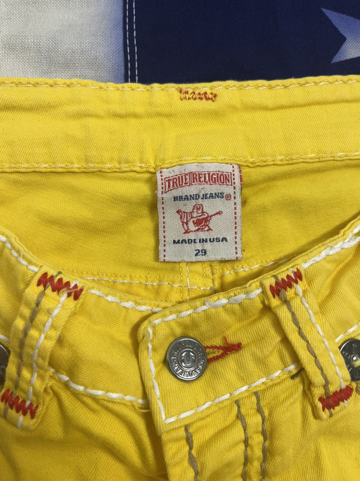 True Religion True Religion Yellow Y2K Jeans Size 29" - 7 Thumbnail