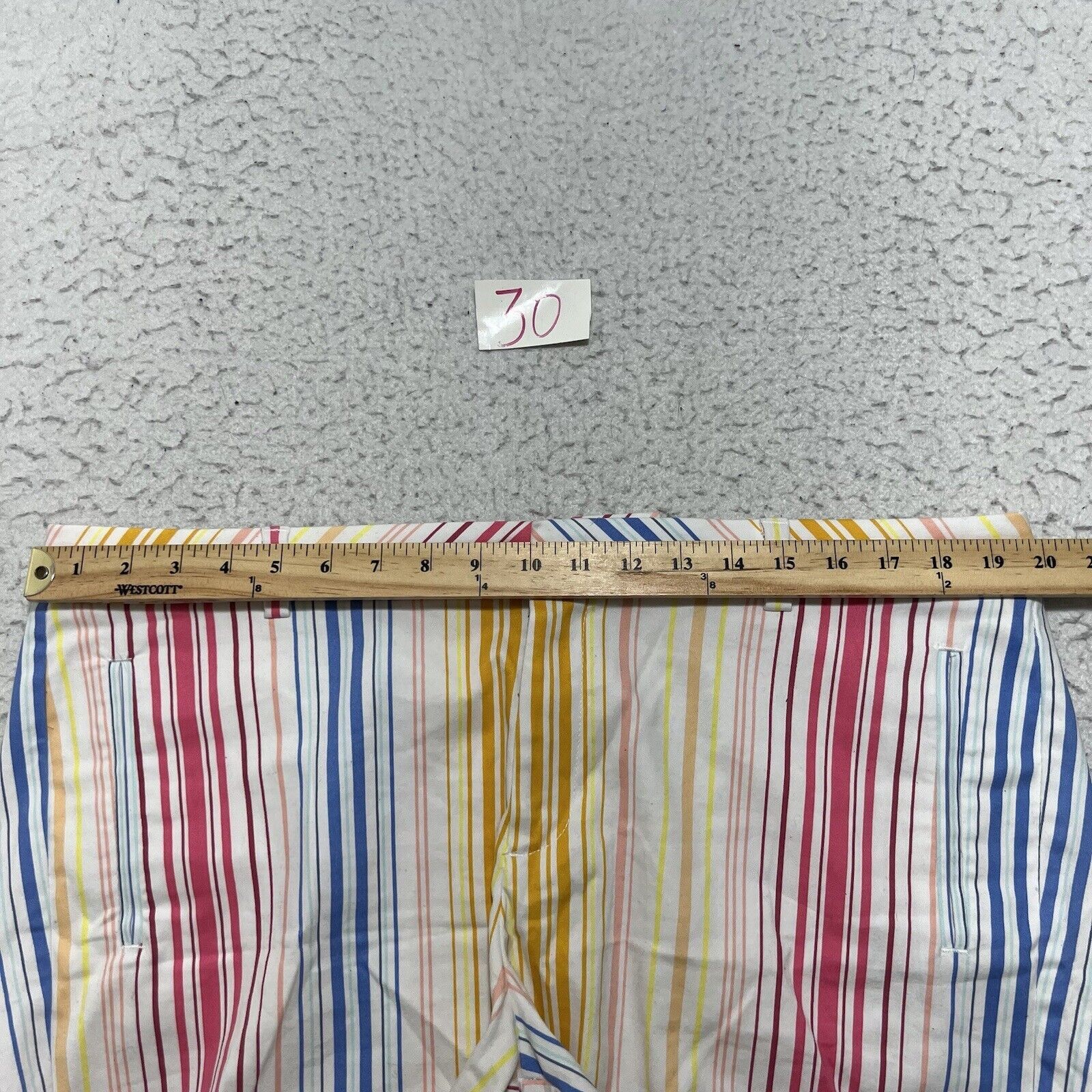 JCPenney a.n.a. Twill Shorts 3" Inseam Colorful Striped Flat Front Size 38" / US 16 / IT 52 - 9 Thumbnail