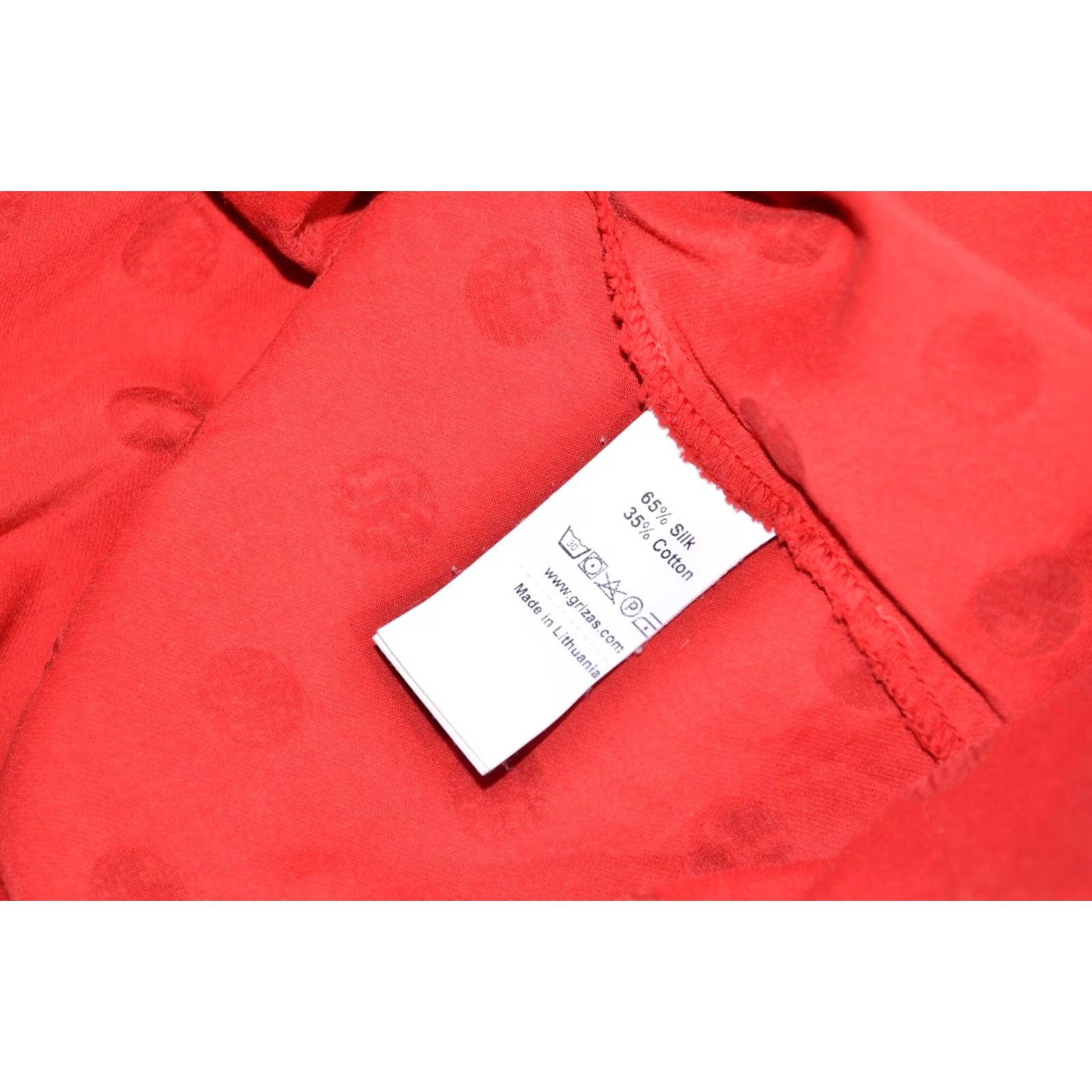 Vintage Grizas Red Polka Dot Linen Tunic Dress Asymmetric Hem Long Sleeve Oversized Sz S Size S / US 4 / IT 40 - 6 Thumbnail