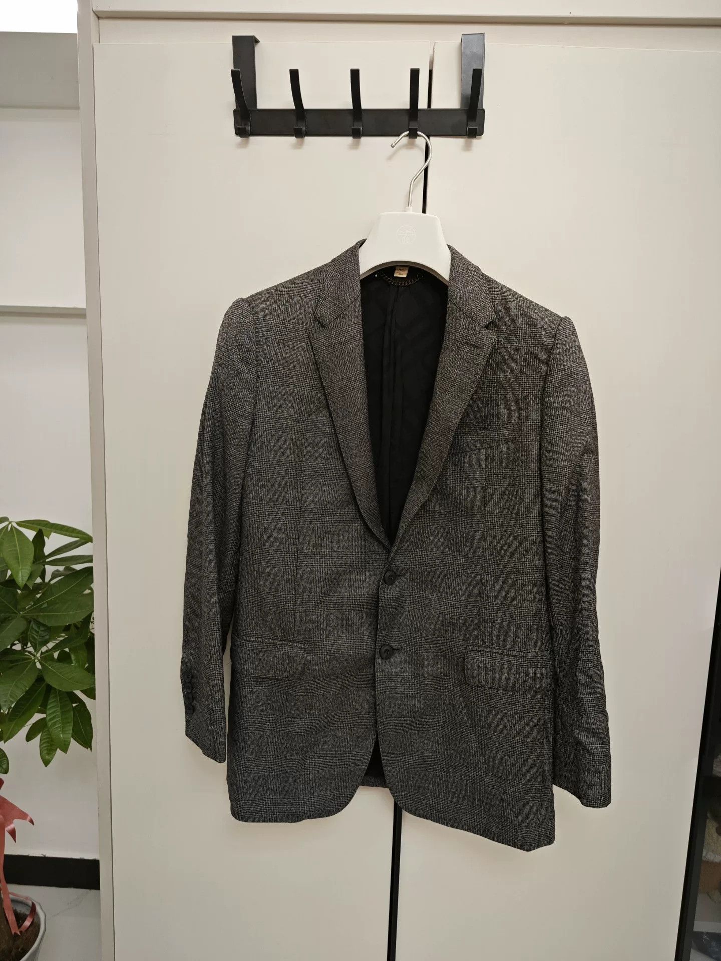 Burberry Burberry Men's Gray Check Blazer Size US M / EU 48-50 / 2 - 1 Thumbnail
