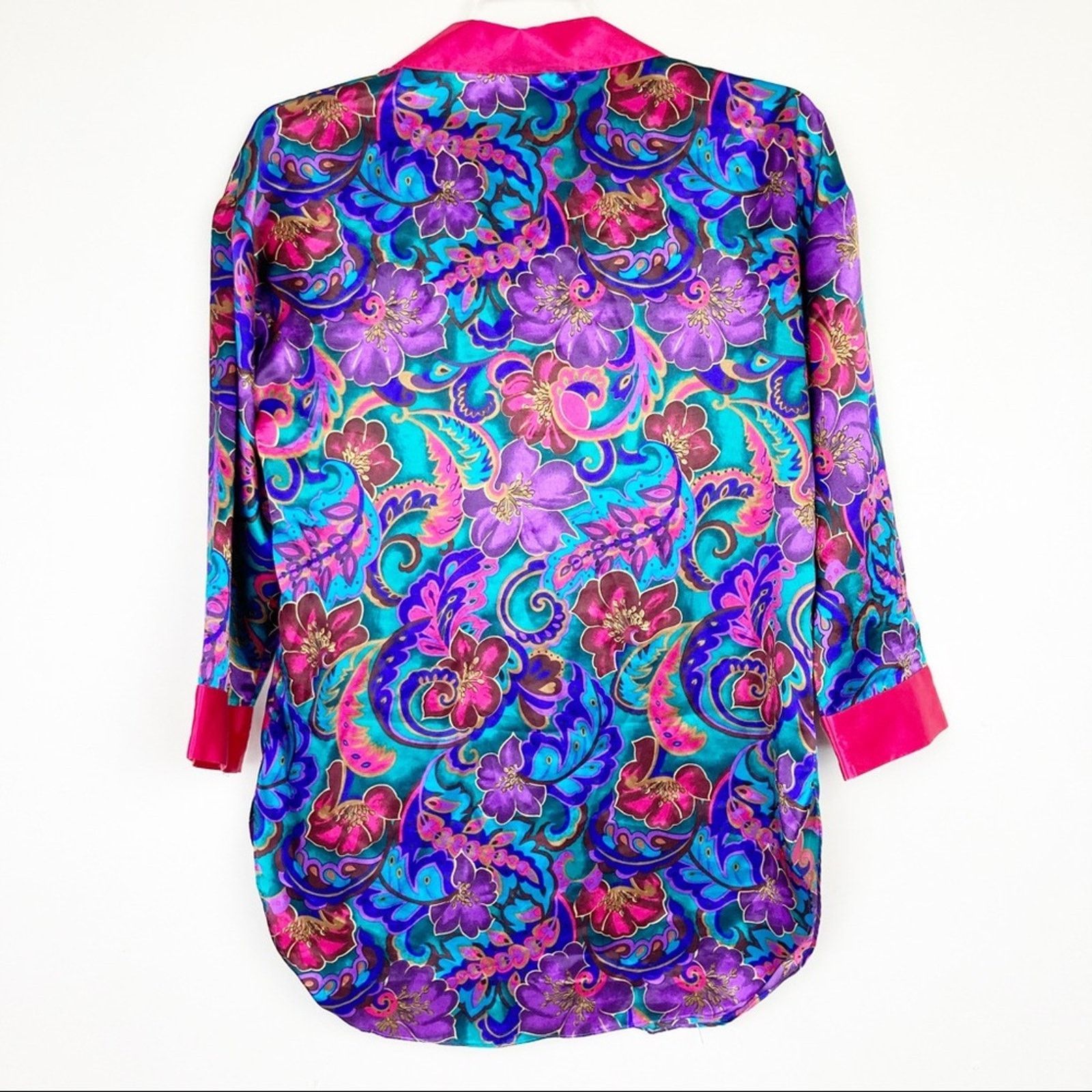 Victoria's Secret Vintage Gold Label Victoria's Secret Purple Floral Top Sz S Size S / US 4 / IT 40 - 4 Thumbnail