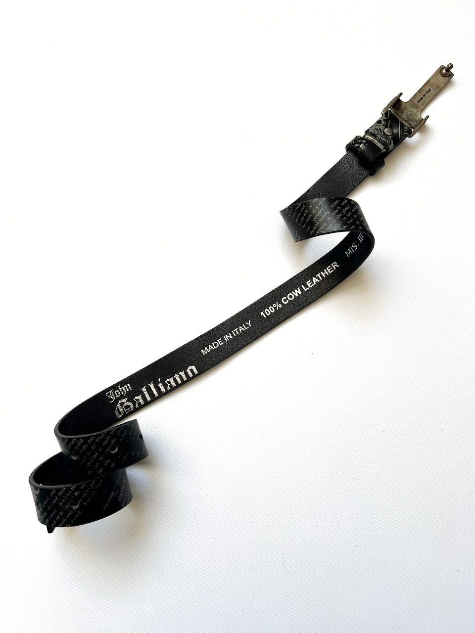 John Galliano Rare Galliano gothic punk gazette logo leather belt Size ONE SIZE - 5 Thumbnail