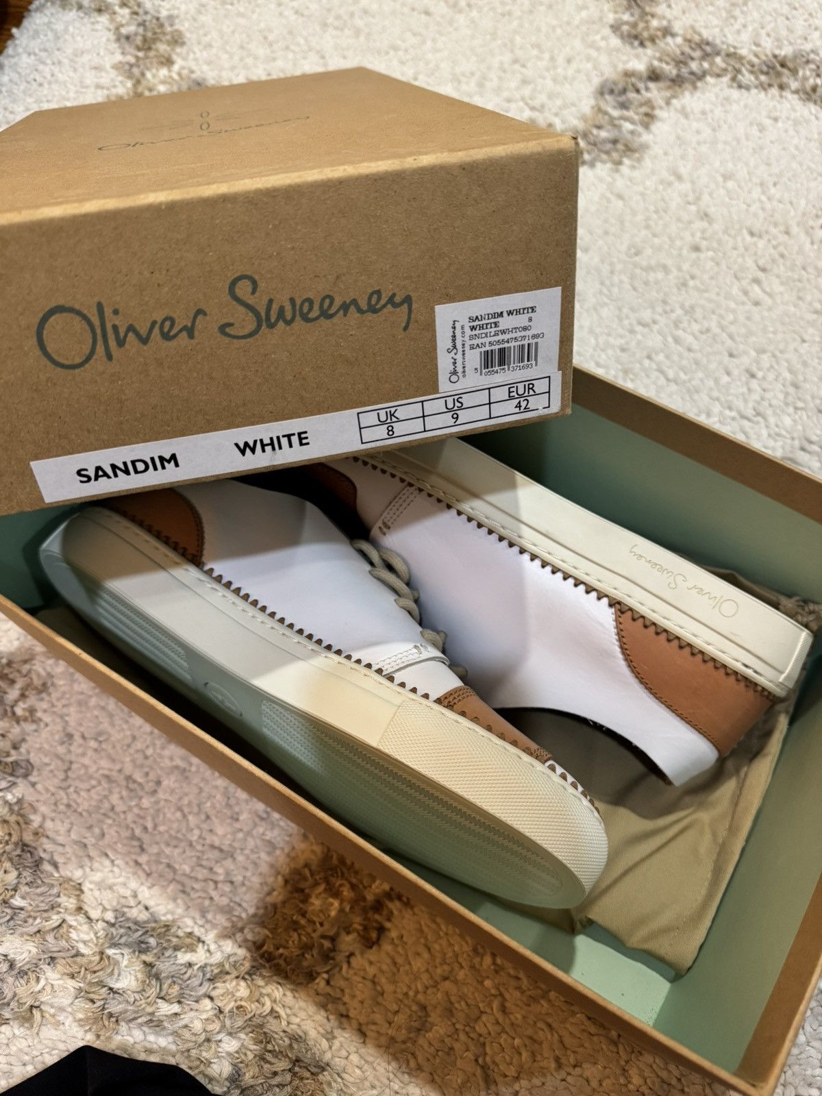 Oliver Sweeney Oliver Sweeney Hand Antiqued Leather Lightweight Trainers Size US 9 / EU 42 - 6 Thumbnail