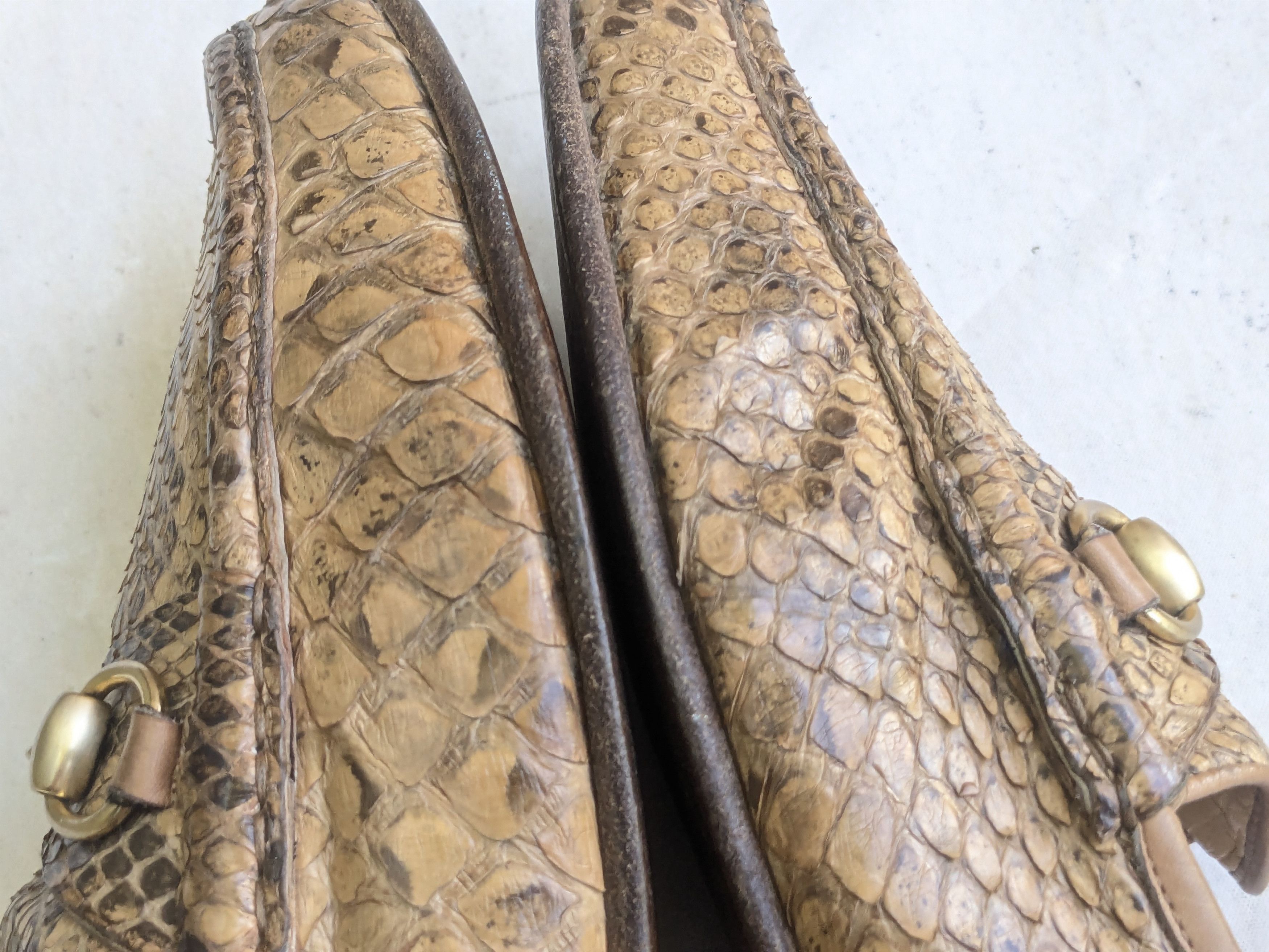 Gucci Gucci Horsebit Loafers Brown Python Snakeskin Leather 10 Size US 10 / EU 43 - 8 Thumbnail