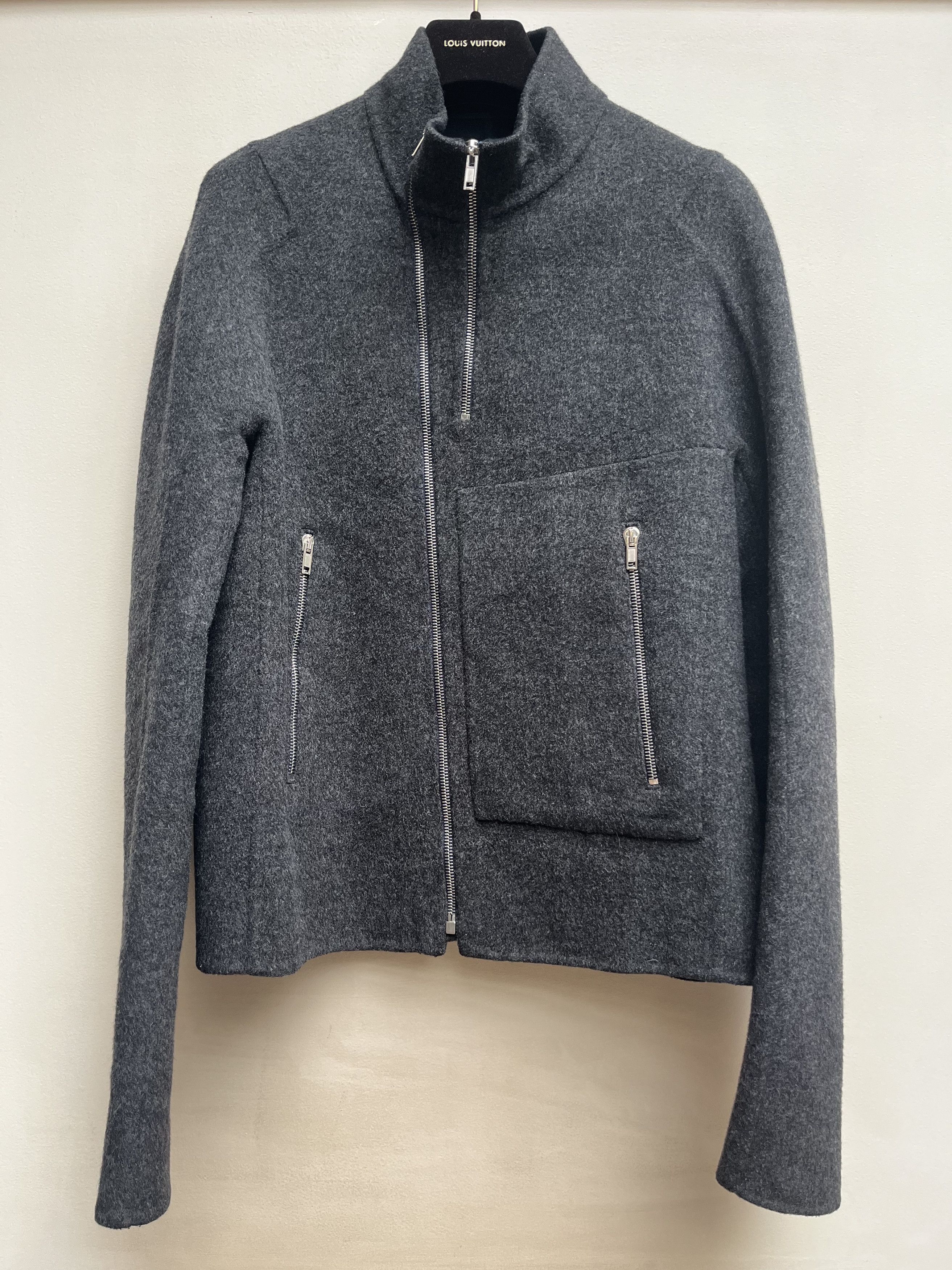 image of Raf Simons Virgin Wool Perfecto in Grey, Men's (Size Small)