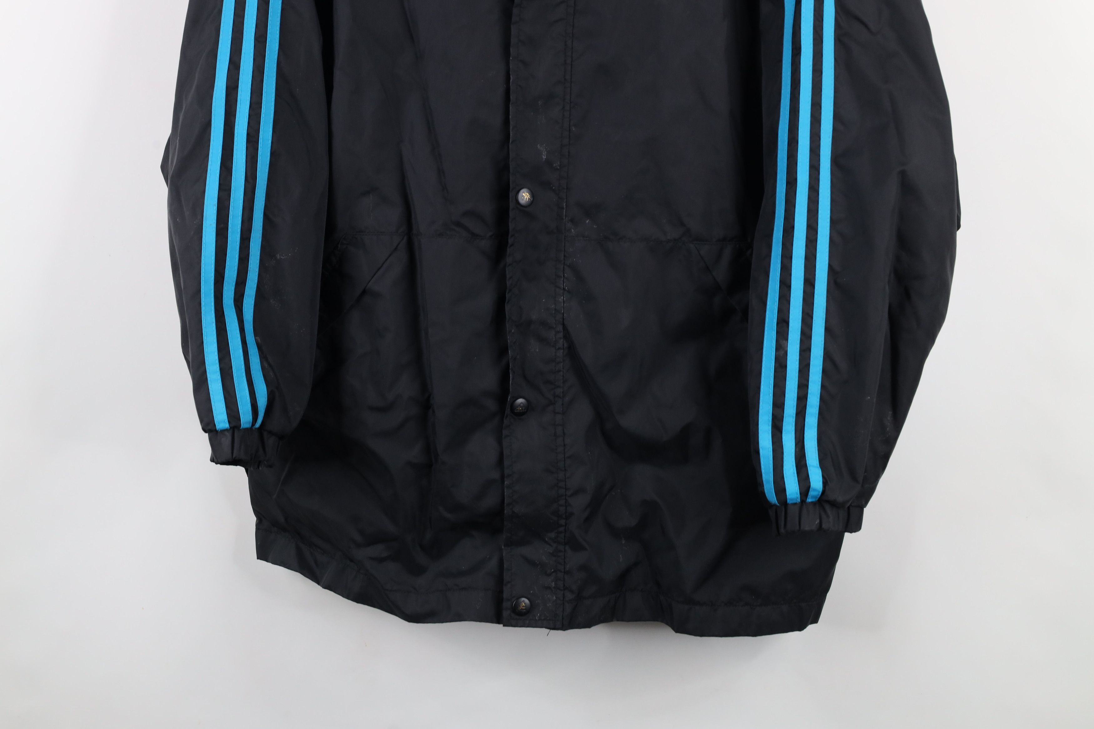 Adidas × Vintage Vintage 90s Adidas Spell Out Lined Hooded Windbreaker Jacket Size US XL / EU 56 / 4 - 3 Thumbnail