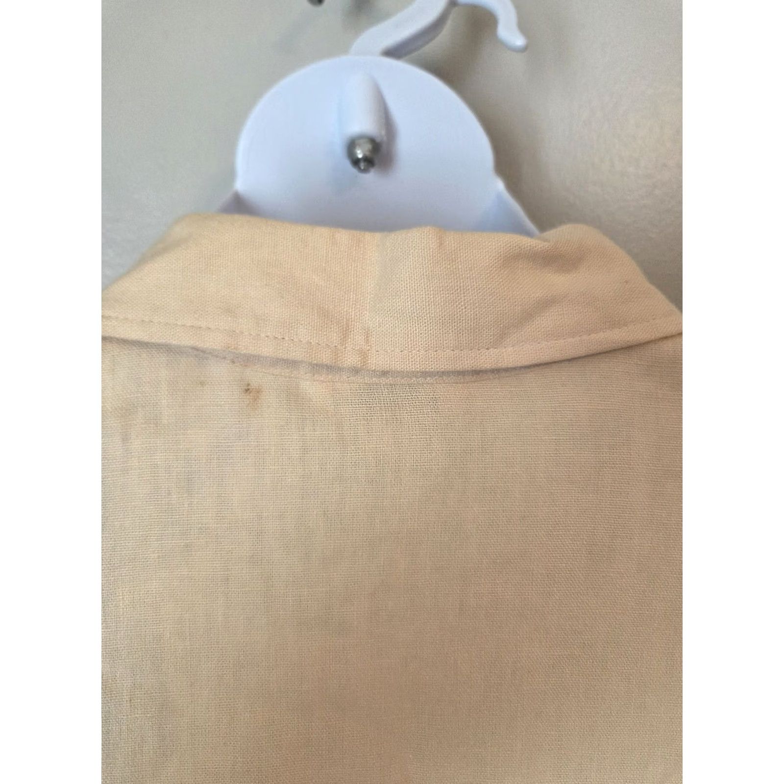 Talbots VINTAGE 90s Talbots Petites Beige Linen Blend Button Up Shirt Top PL Womens Size L / US 10 / IT 46 - 7 Thumbnail