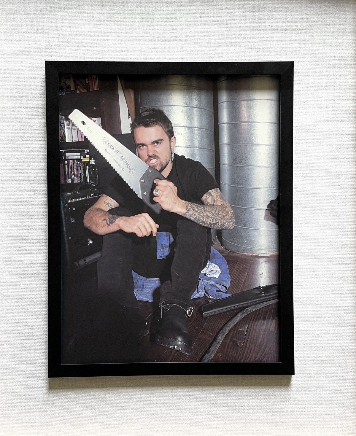 Chrome Hearts × Vintage Chrome Hearts guy with saw 9x11 Framed poster Size ONE SIZE - 1 Thumbnail