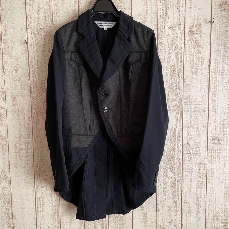 Comme des Garcons Comme des Garcons Dovetail two-color spliced wool jacket Size S / US 4 / IT 40 - 1 Thumbnail