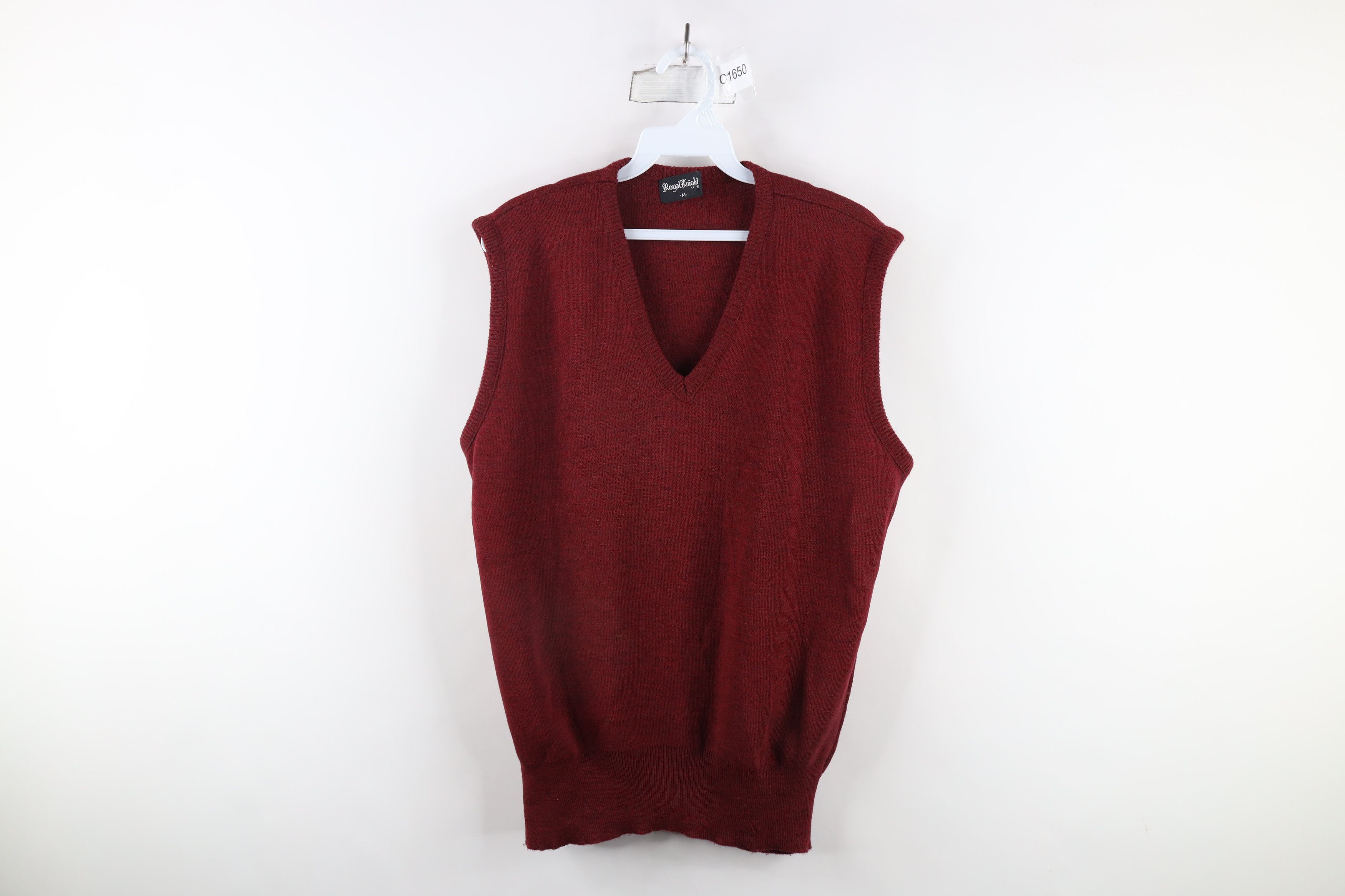 Vintage Vintage 70s Streetwear Blank Knit V-Neck Sweater Vest USA Size US M / EU 48-50 / 2 - 1 Thumbnail