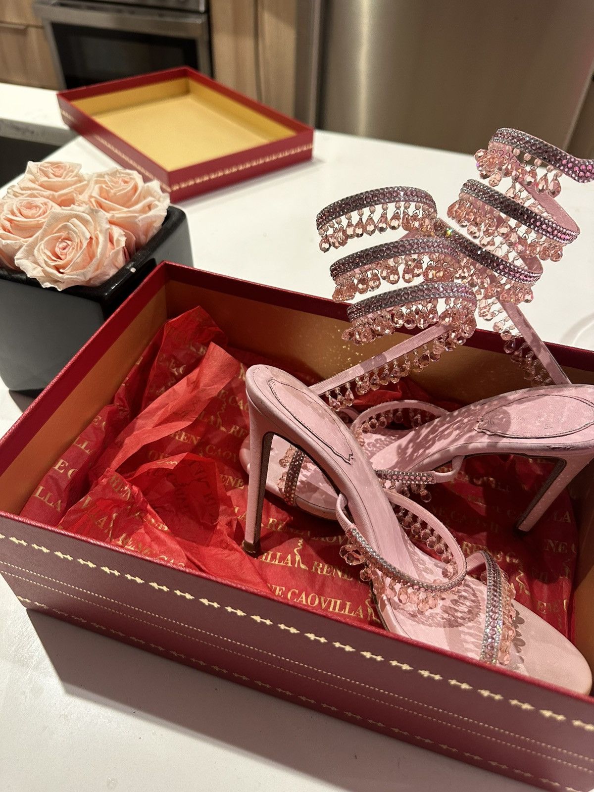 Rene Caovilla Rene Caovilla Barbie Crystal Ankle Wrap Heel Size US 6 / IT 36 - 4 Thumbnail