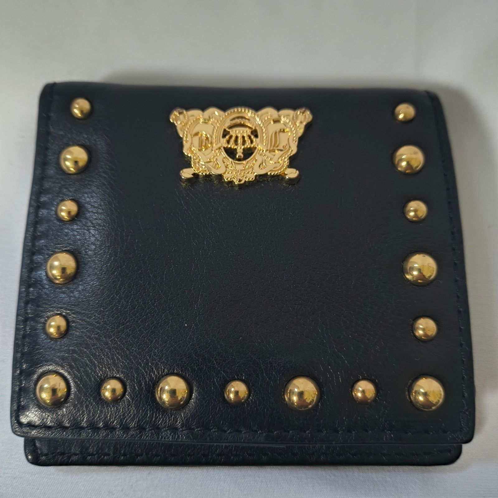 Juicy Couture Y2K Juicy Couture Genuine Black Leather Wallet / Gold Studs Size ONE SIZE - 8 Thumbnail