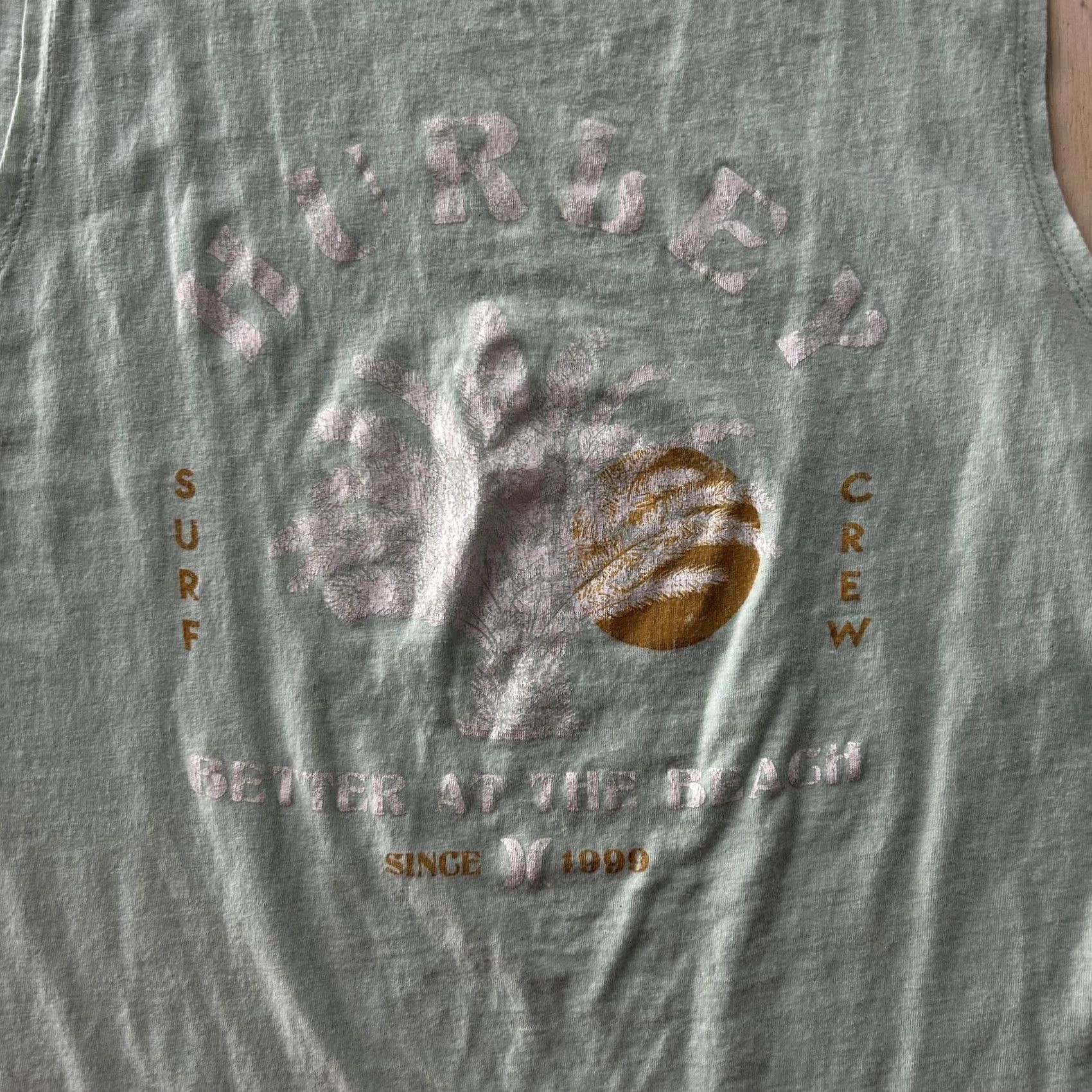 Hurley Hurley Tank Top Womens Large Green Surf Crew Better At The Beach Muscle Graphic Shirt Size L / US 10 / IT 46 - 2 Thumbnail