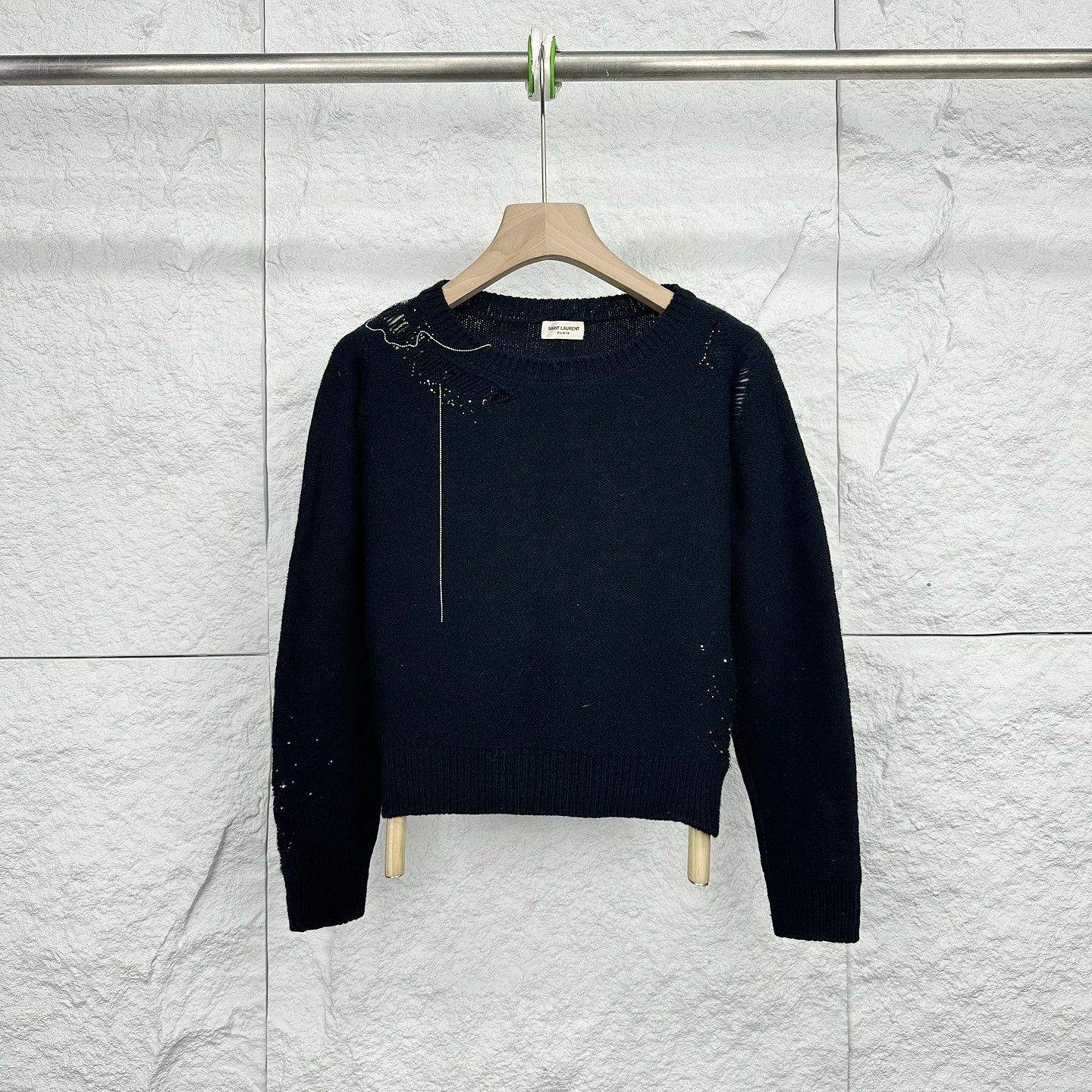 Saint Laurent Paris Saint Laurent Distressed Knit Sweater XS Size US XS / EU 42 / 0 - 1 Thumbnail